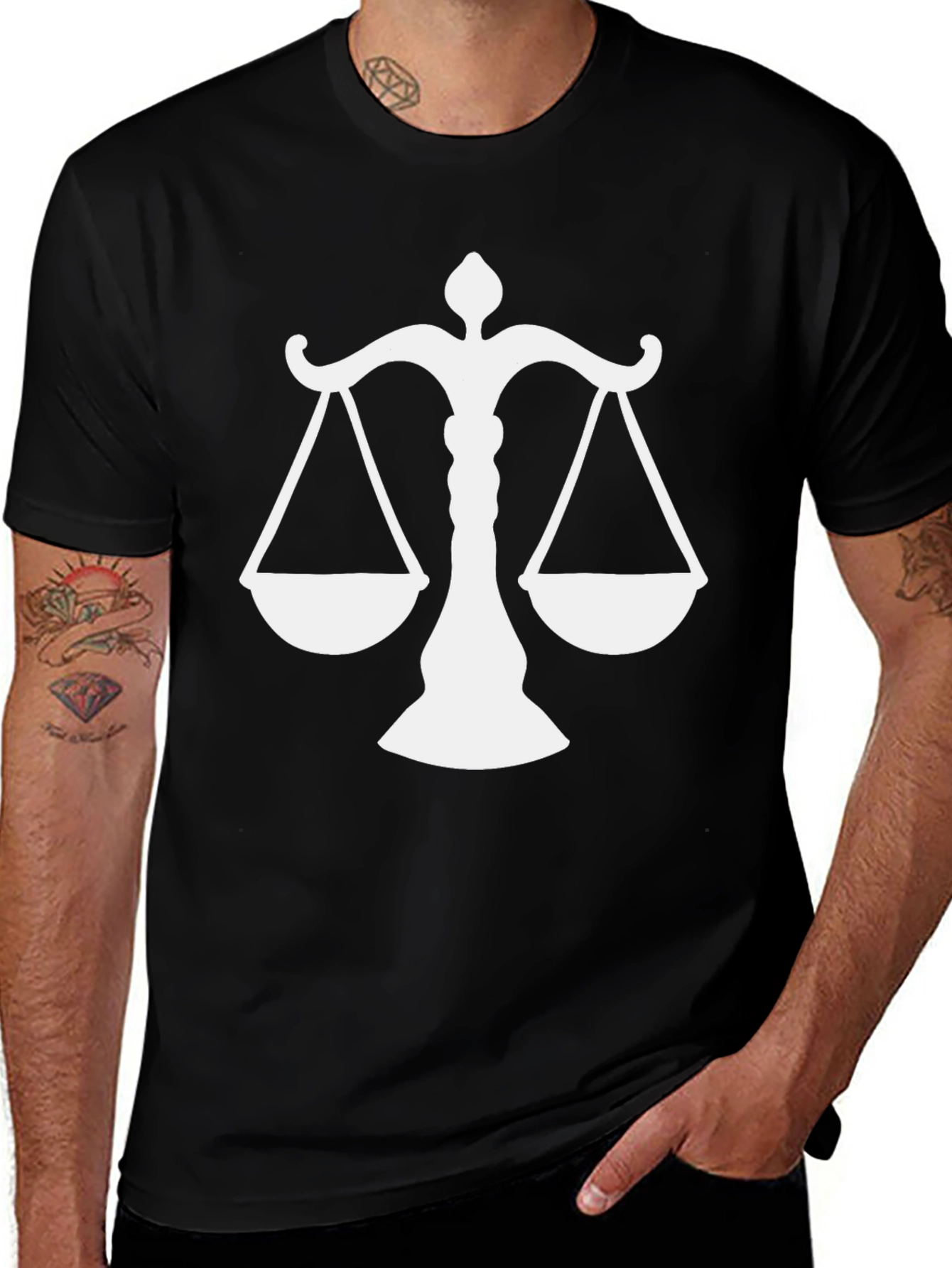 Scales of Justice Graphic Tee - Black
