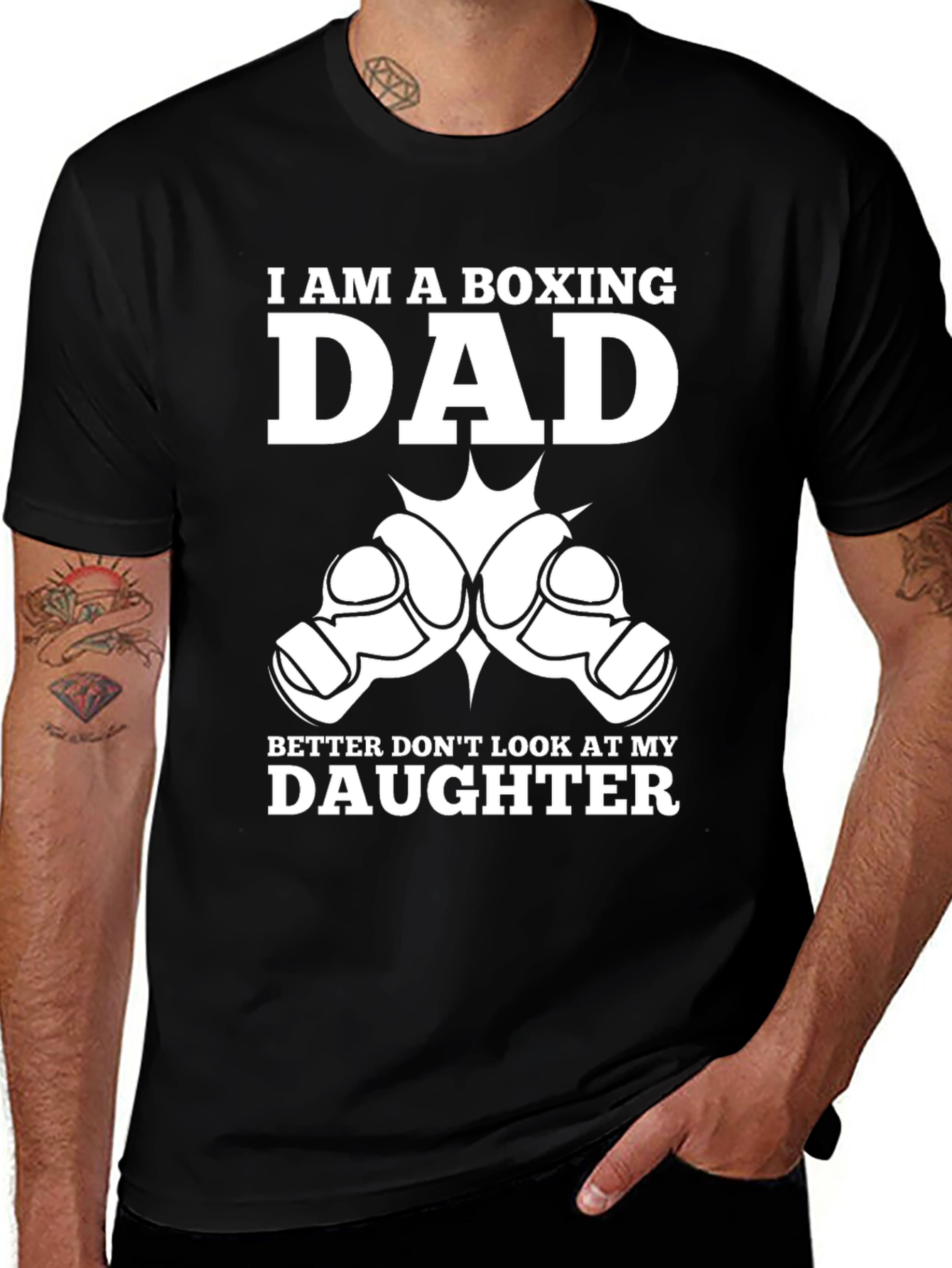 Variant 15 of Boxing Dad T-Shirt - Protective Father Tee