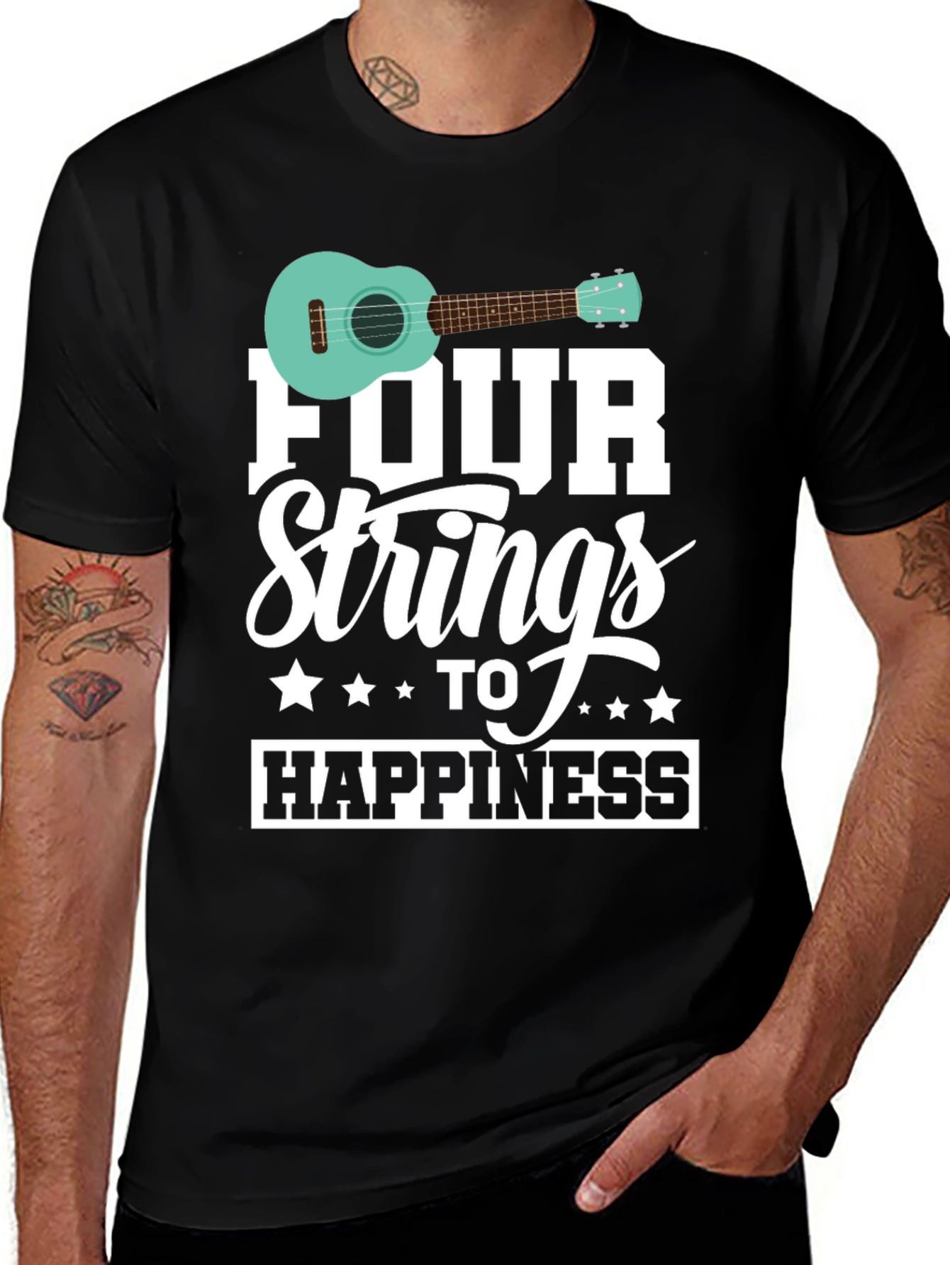Four Strings to Happiness Graphic Tee