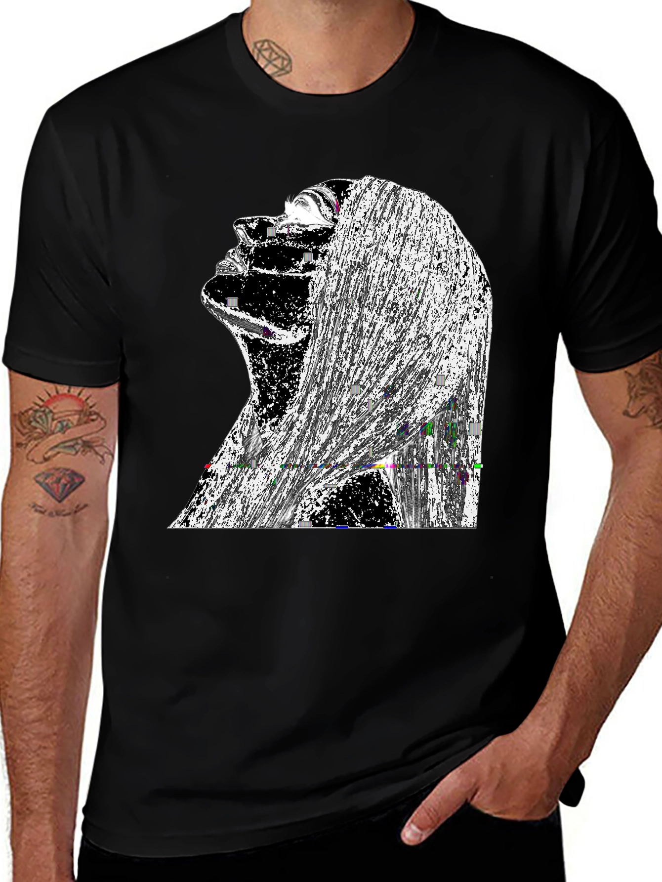 Variant 10 of Abstract Woman Graphic Black T-Shirt