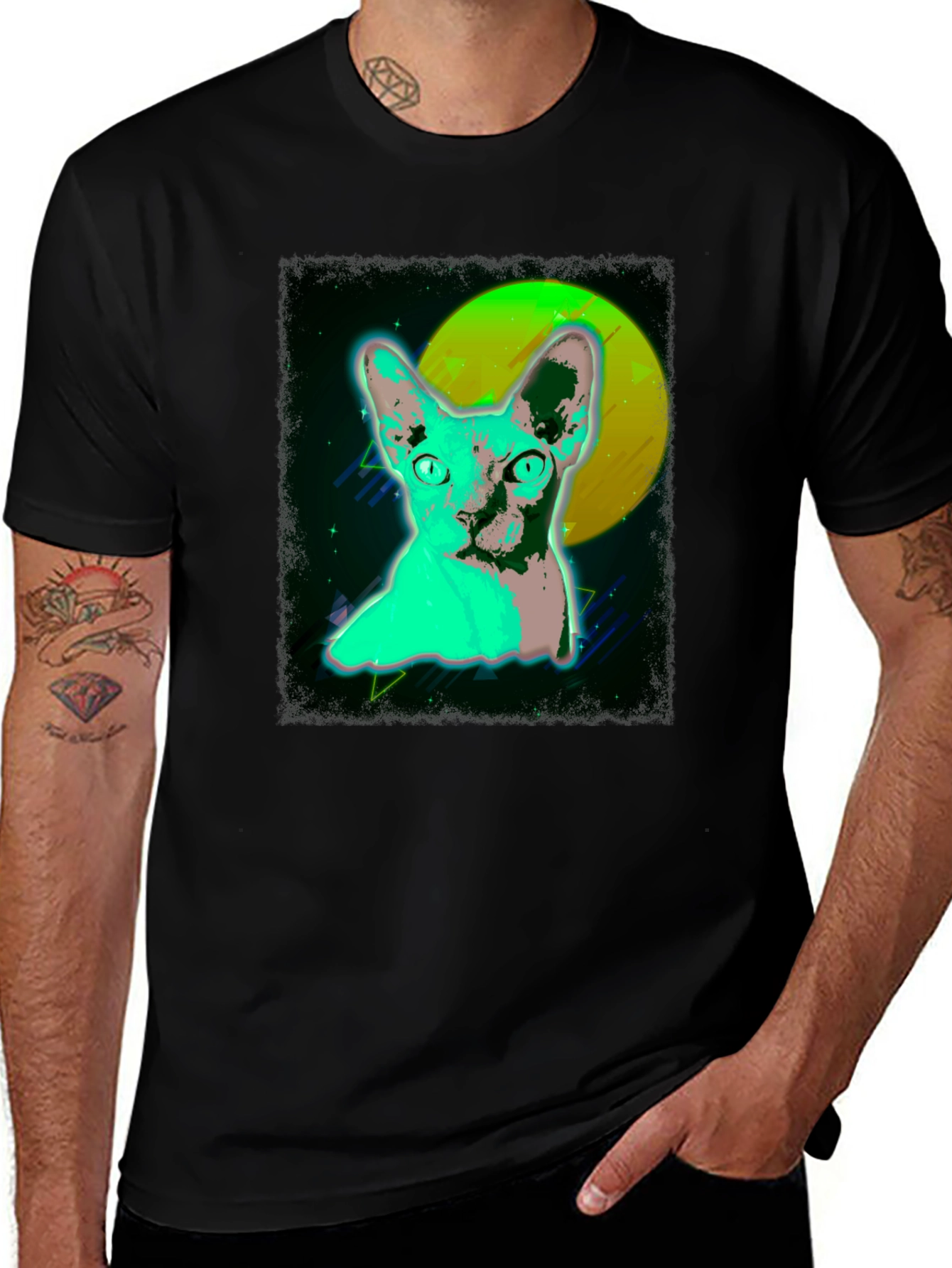 Variant 18 of Retro Cat Graphic T-Shirt - Cool 80s Style Tee