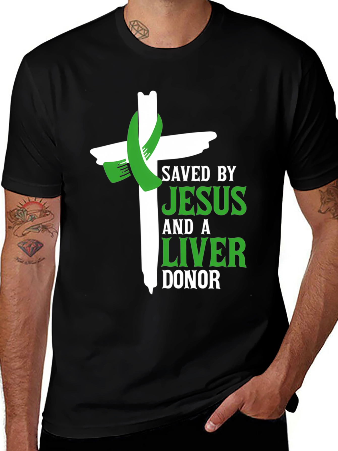 Variant 20 of Saved By Jesus and a Liver Donor T-Shirt