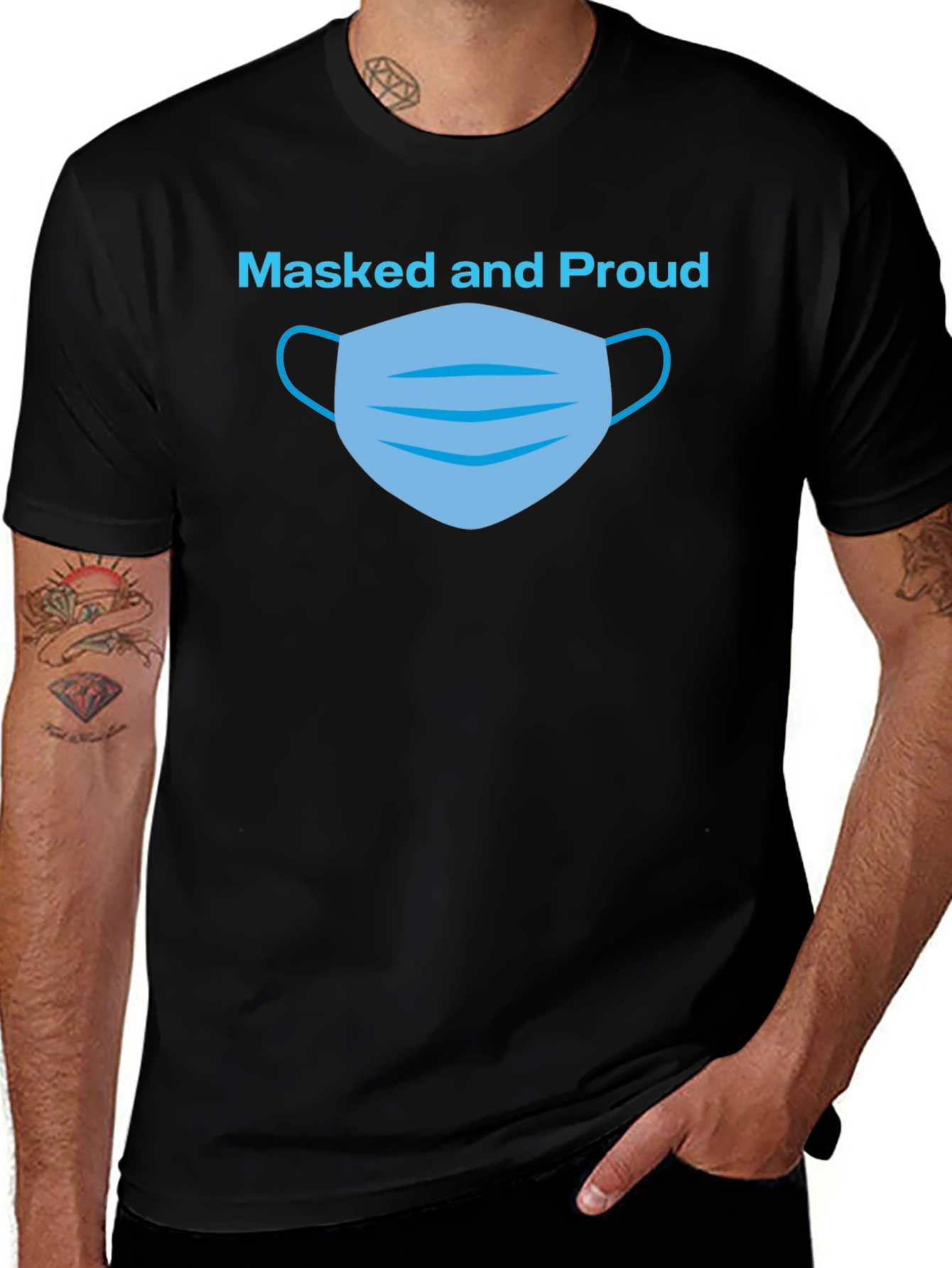 Variant 12 of Masked and Proud T-Shirt - Trendy Face Covering Graphic Tee