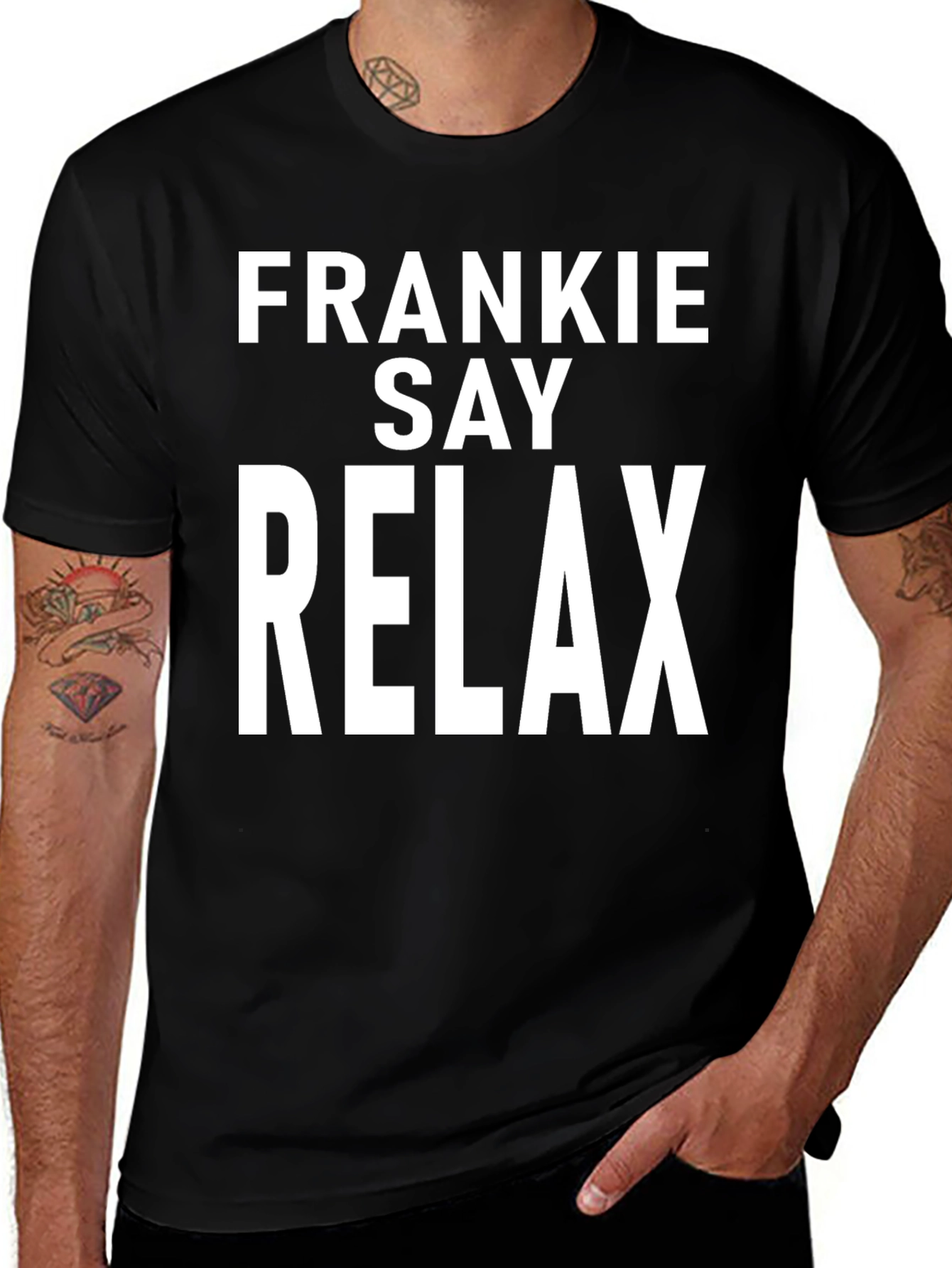 Variant 26 of Frankie Say Relax Graphic Tee - Black