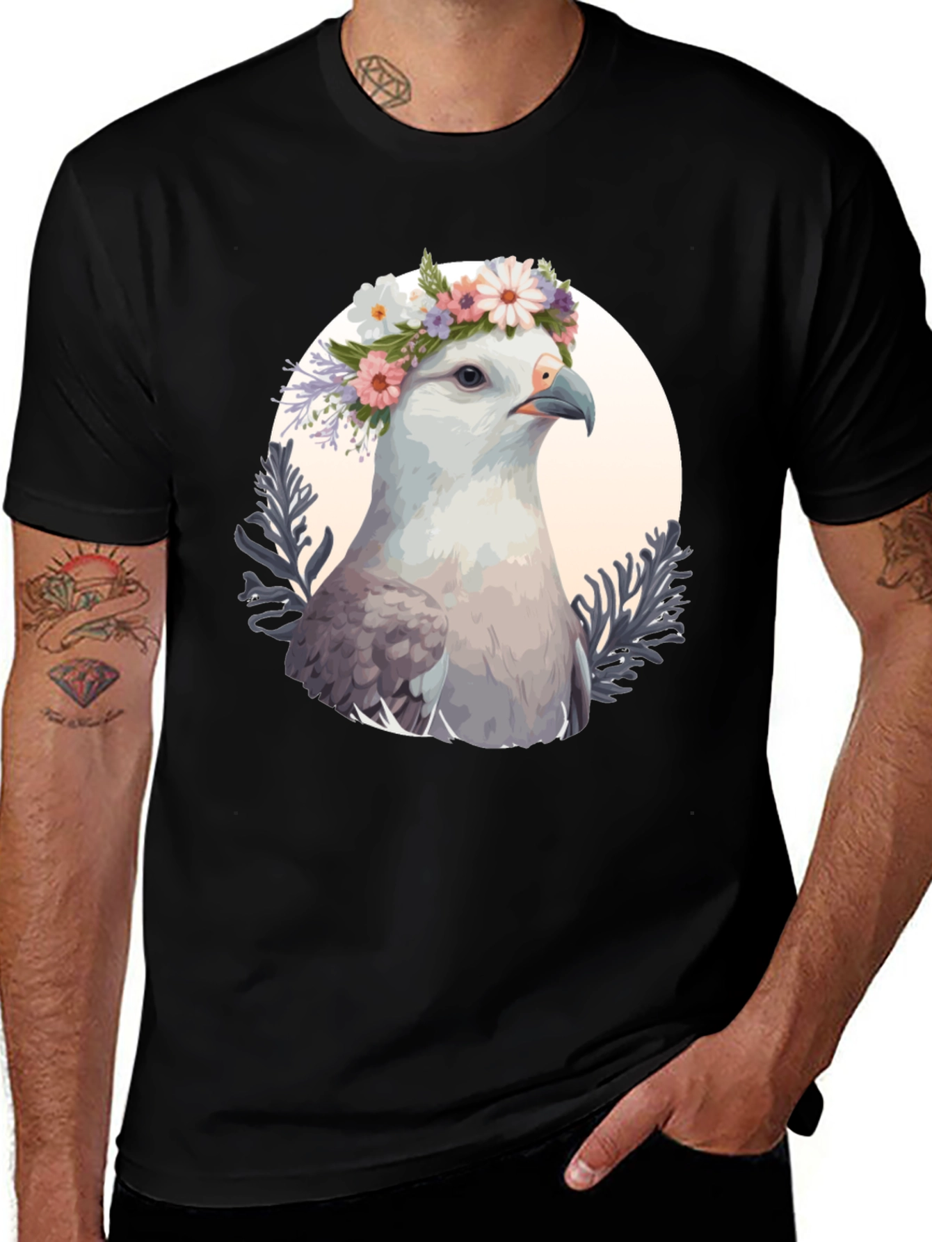 Variant 7 of Eagle Floral Crown Graphic Tee