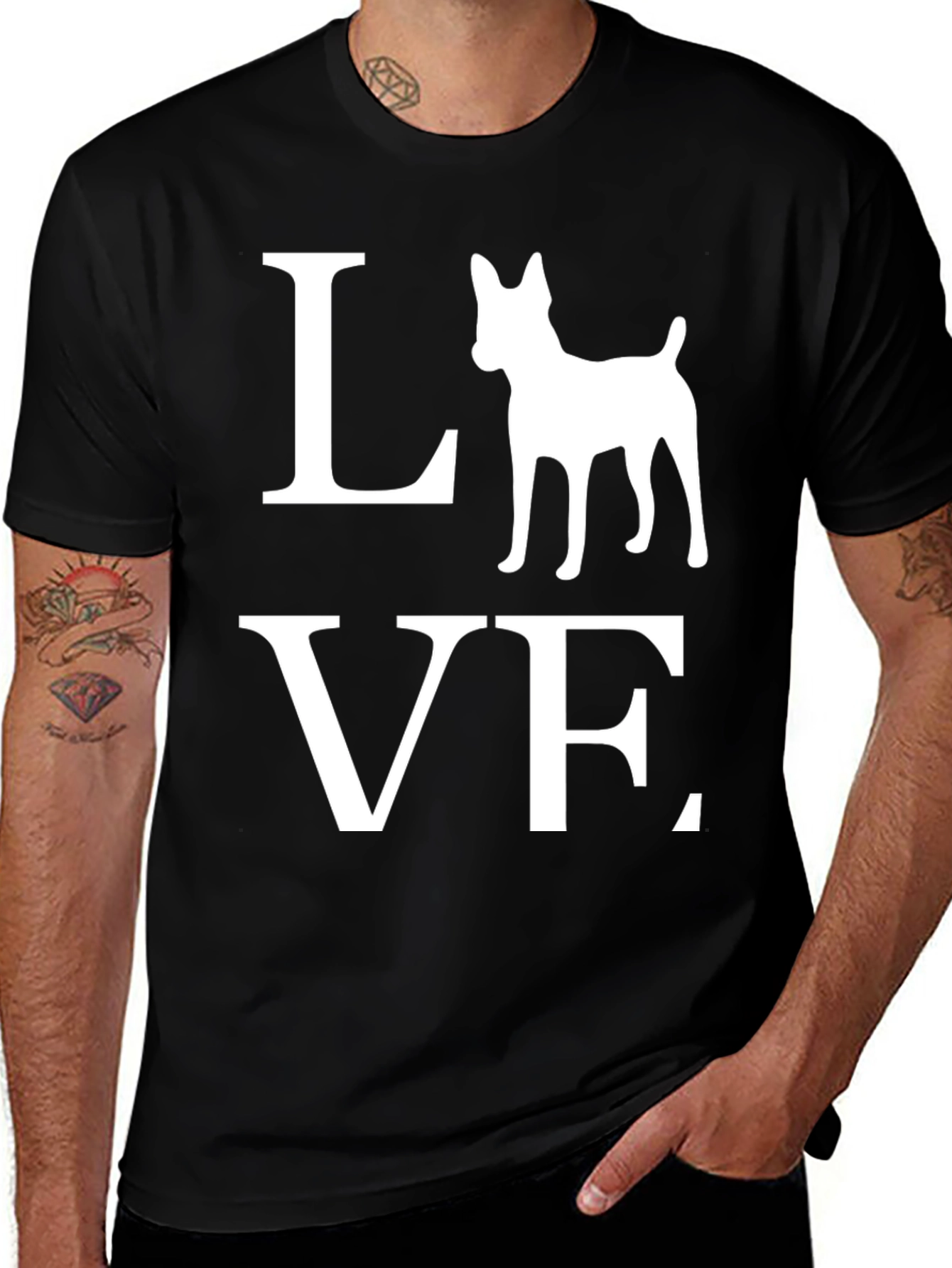Variant 8 of Love Dog Graphic T-Shirt | Black Tee