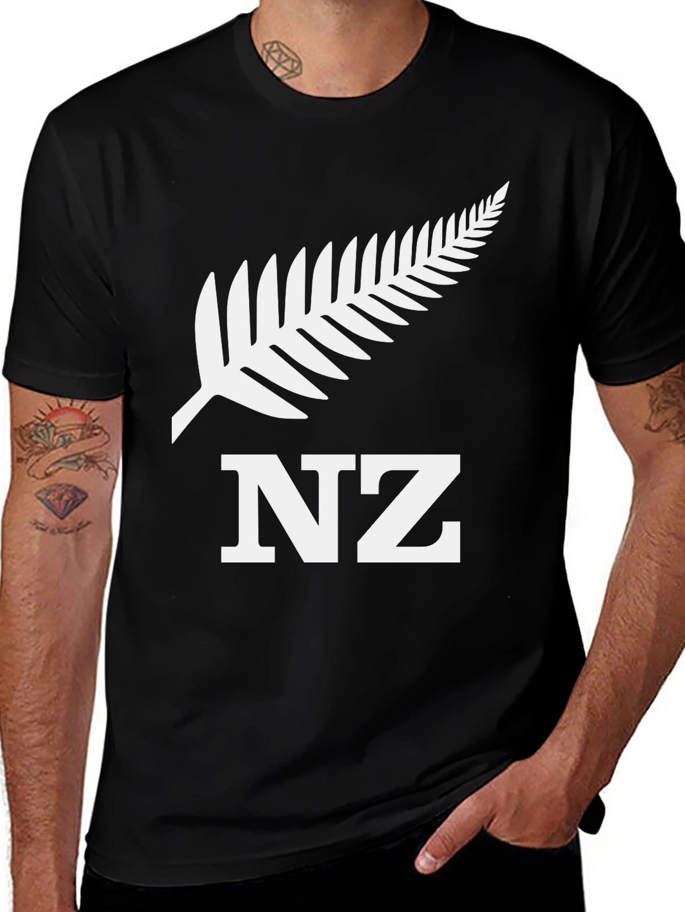 New Zealand Fern Graphic Tee - Black