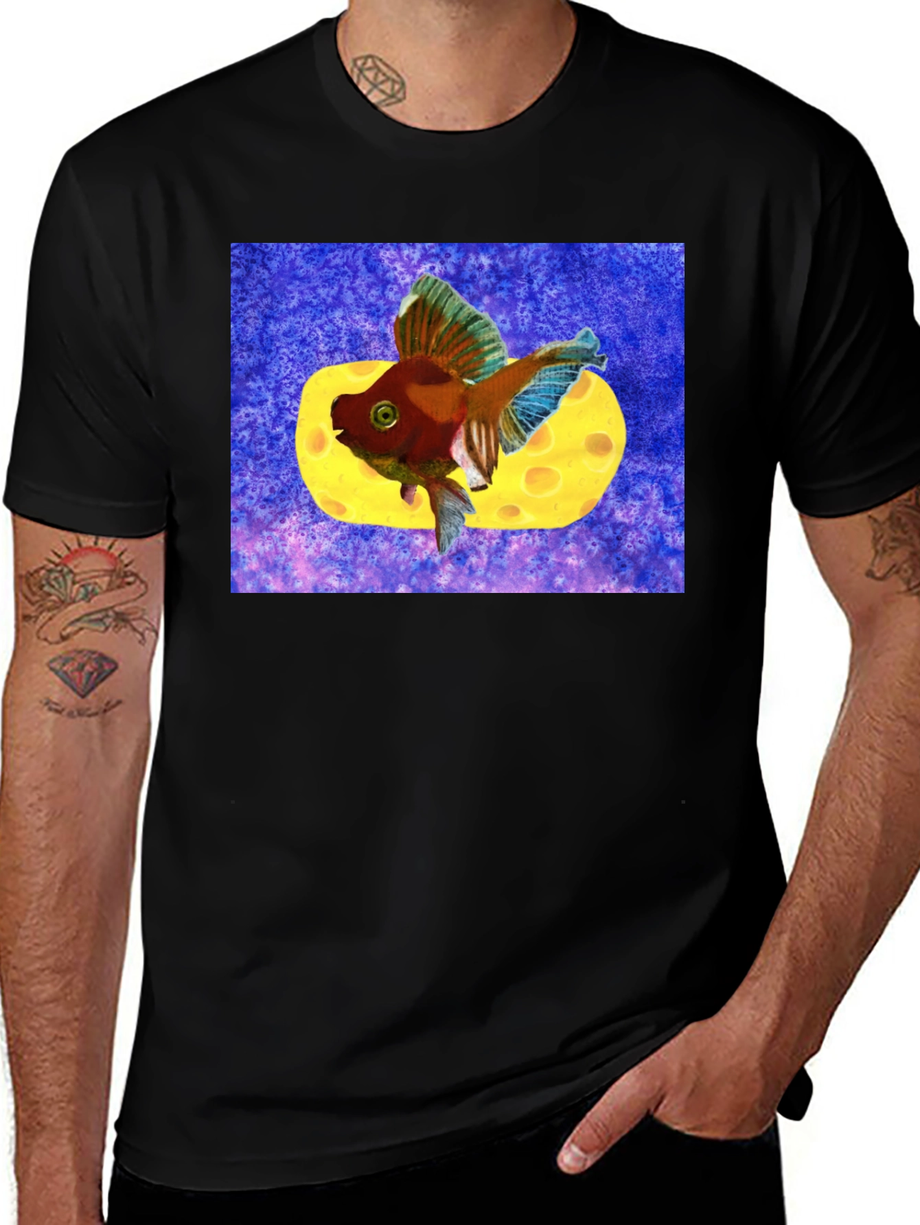 Variant 25 of Goldfish Cheese Design T-Shirt