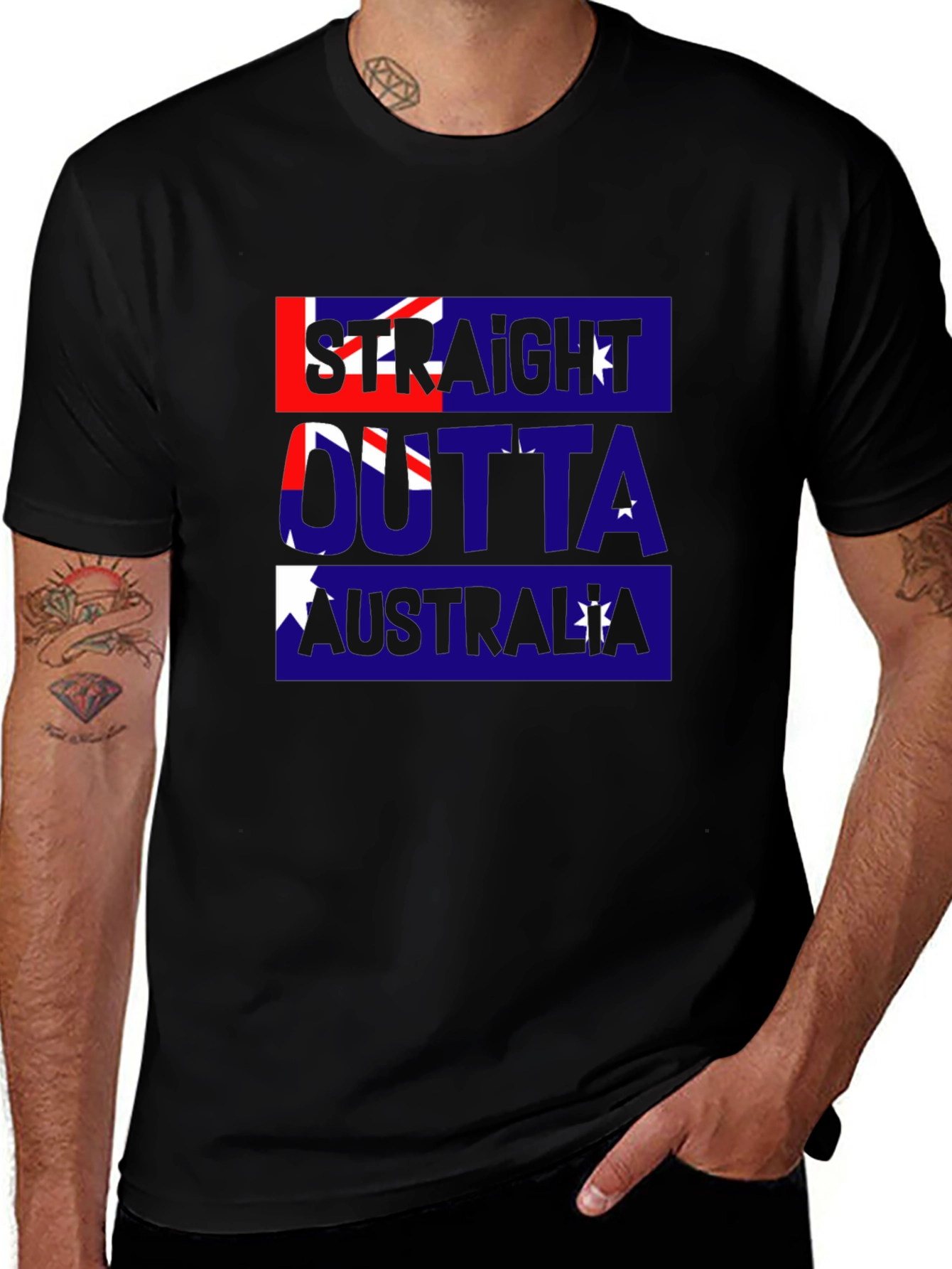 Straight Outta Australia Black T-Shirt
