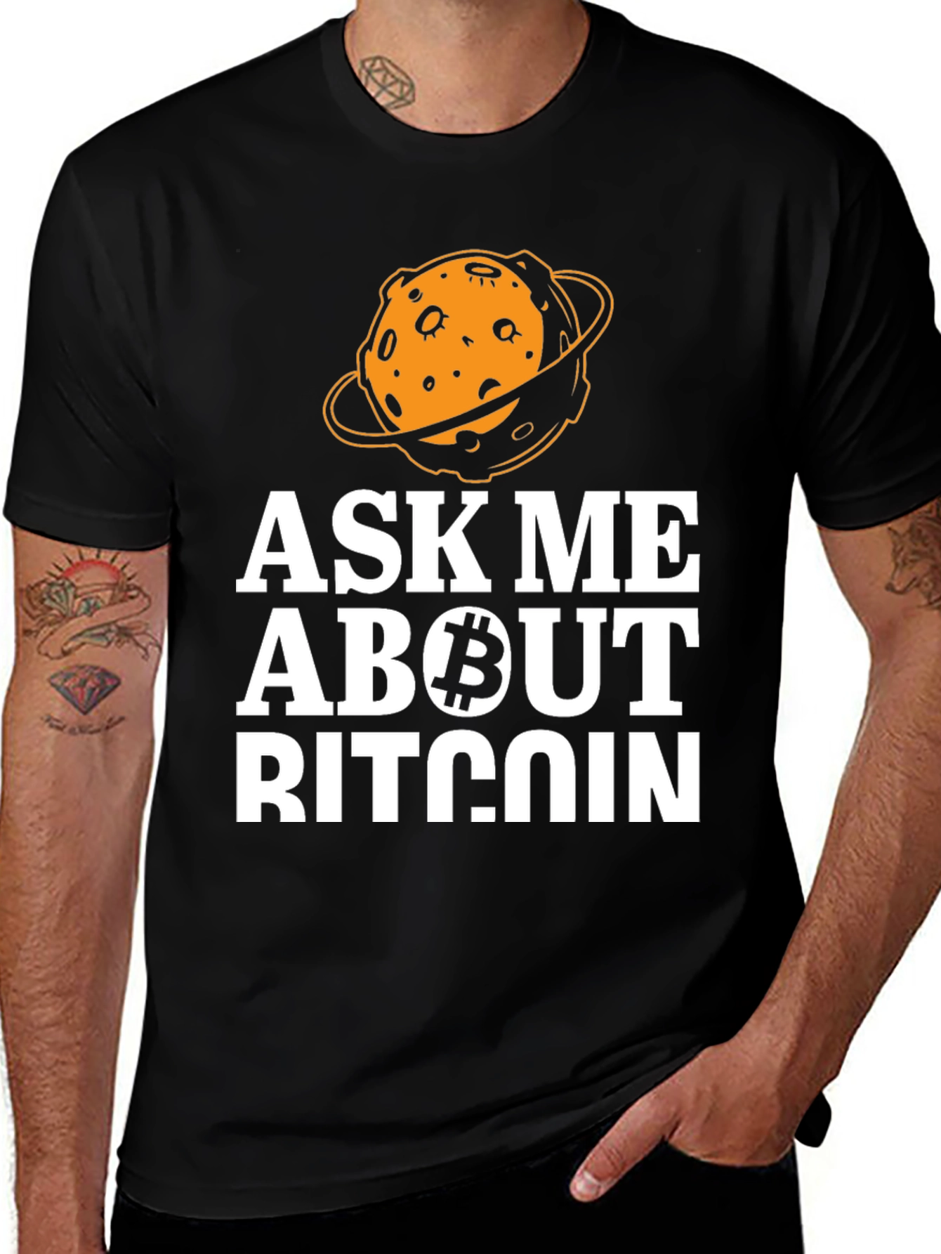 Variant 8 of Ask Me About Bitcoin T-Shirt - Crypto Tee