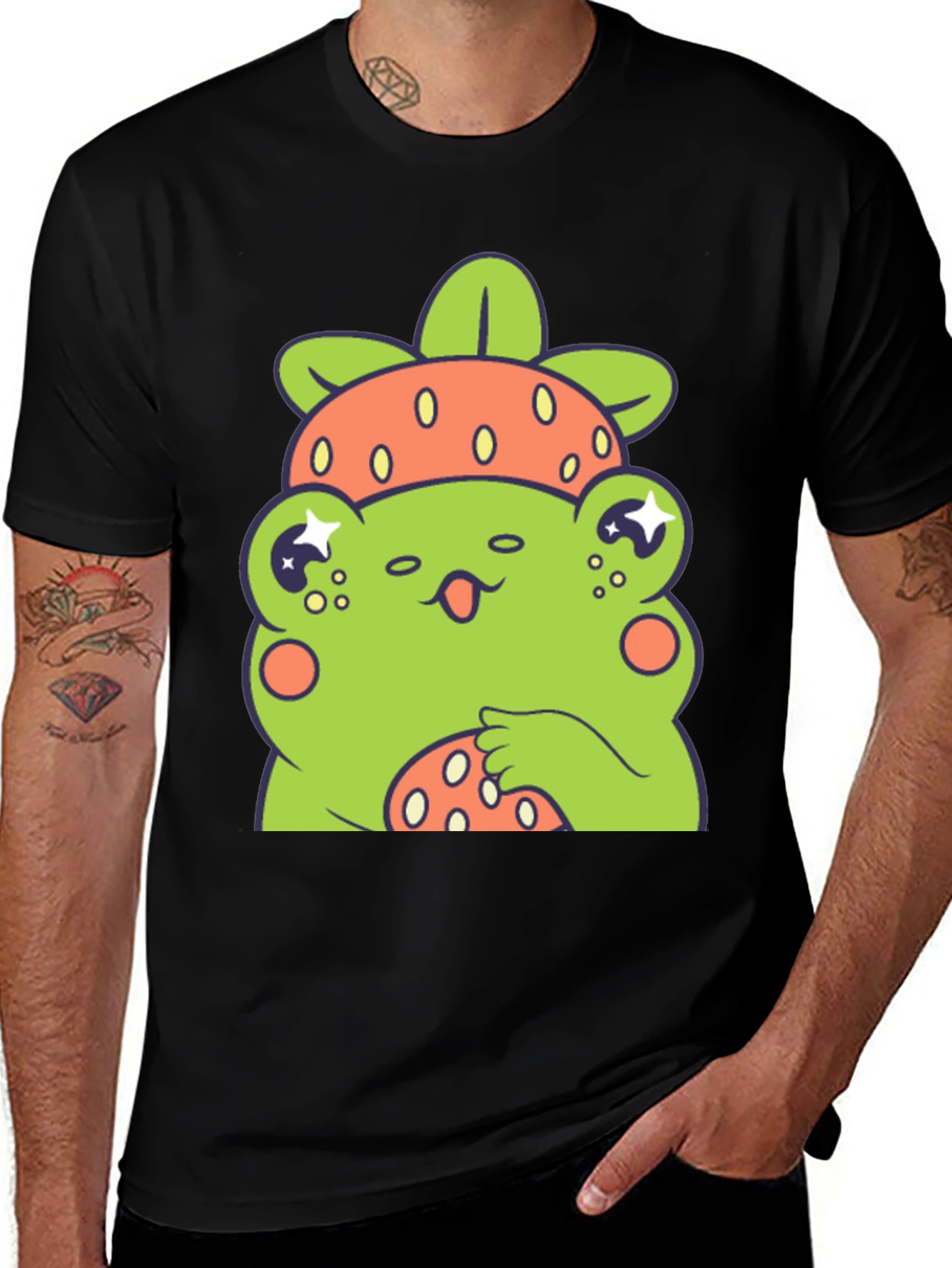 Variant 17 of Frog Strawberry T-Shirt - Cute Cartoon Graphic Tee