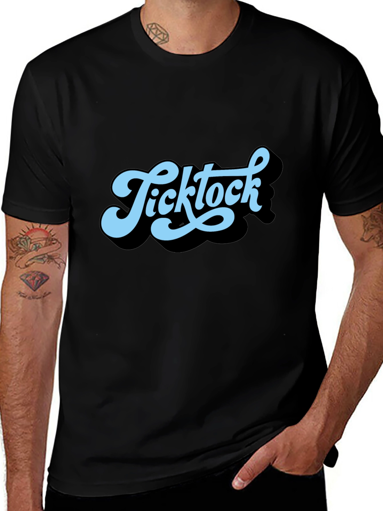 Ticktock Retro Style Graphic T-Shirt