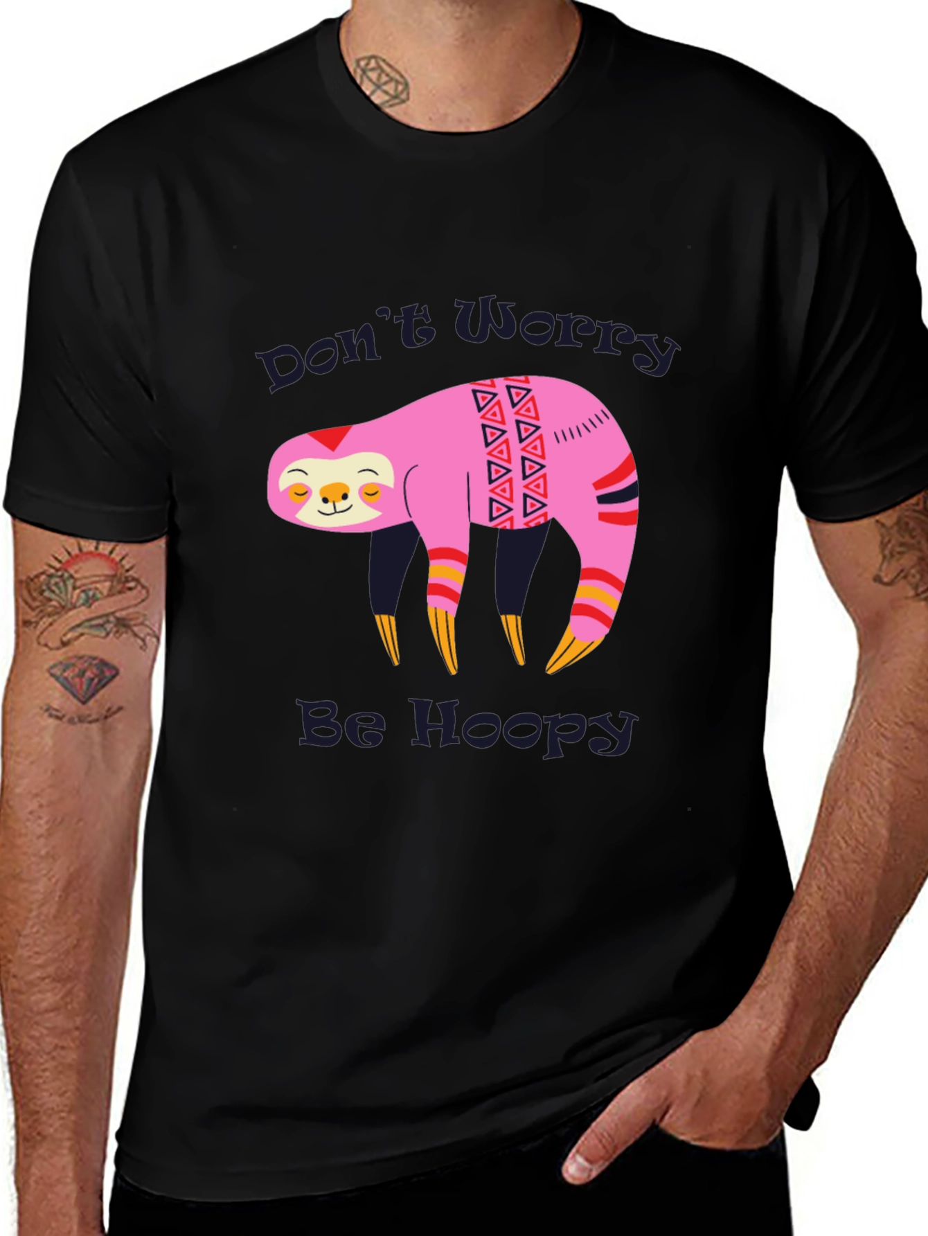 Variant 8 of Don't Worry Be Hoopy Sloth Graphic Tee
