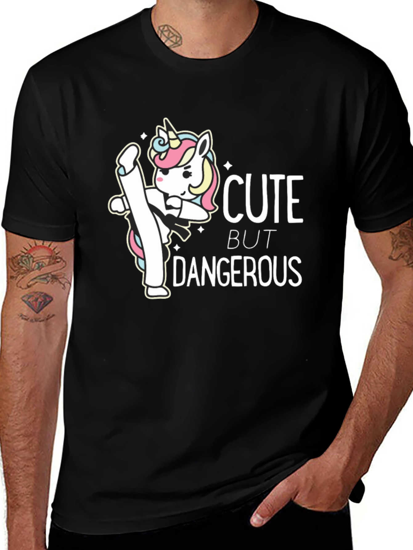 Cute But Dangerous Unicorn Karate T-Shirt
