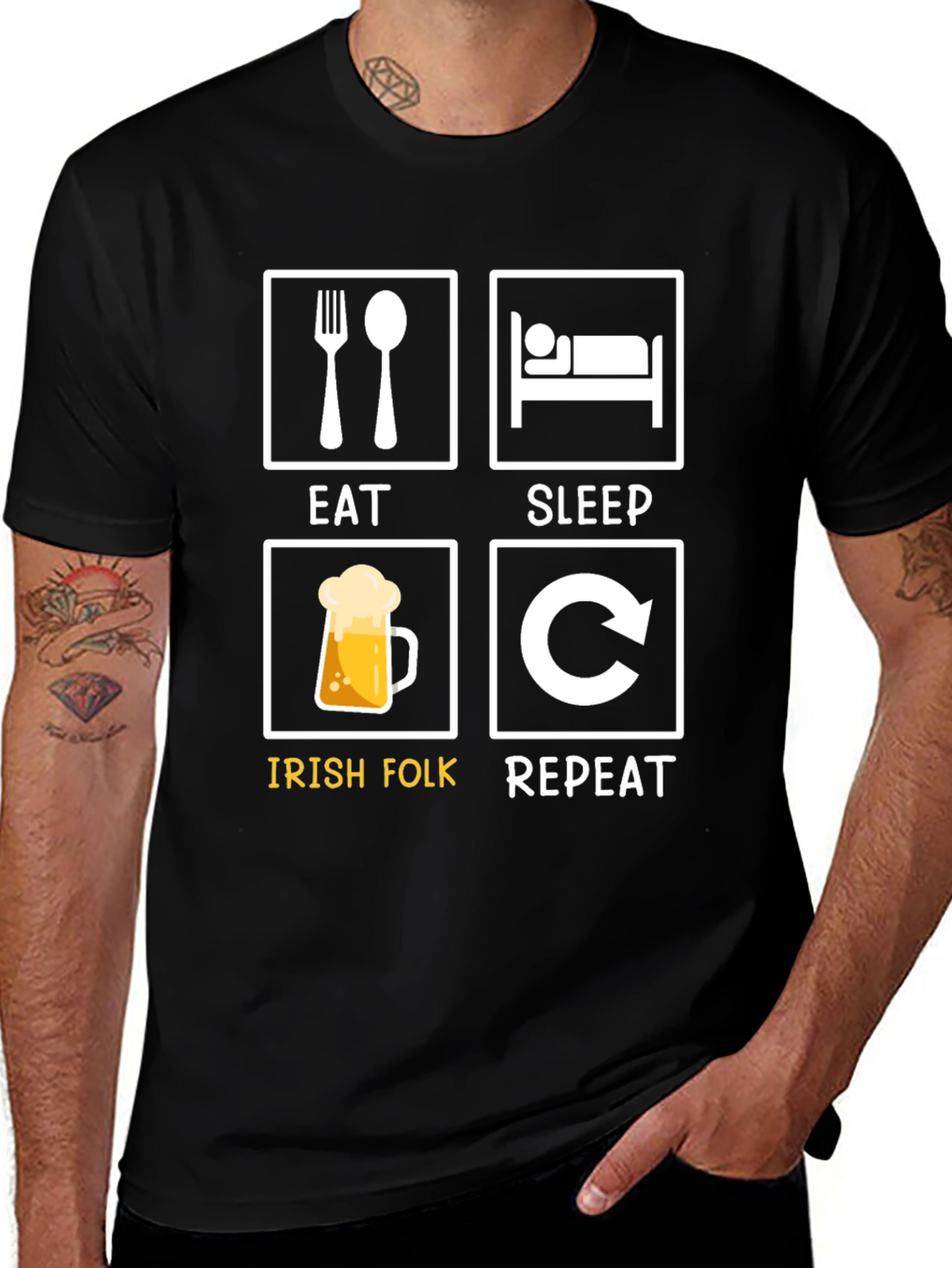 Variant 2 of Eat Sleep Irish Folk Repeat T-Shirt
