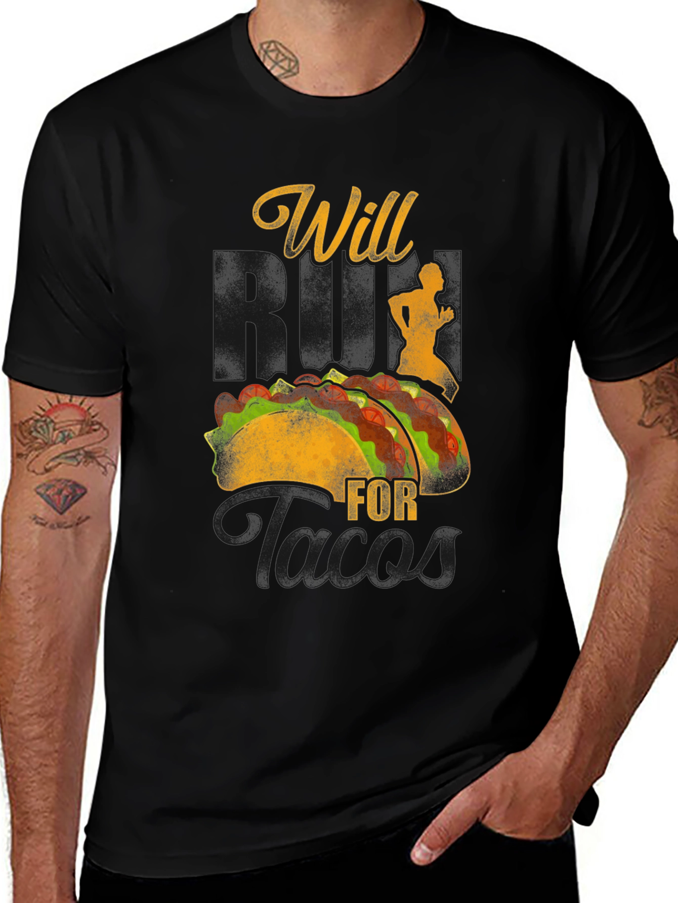 Variant 11 of Will Run For Tacos Graphic Tee