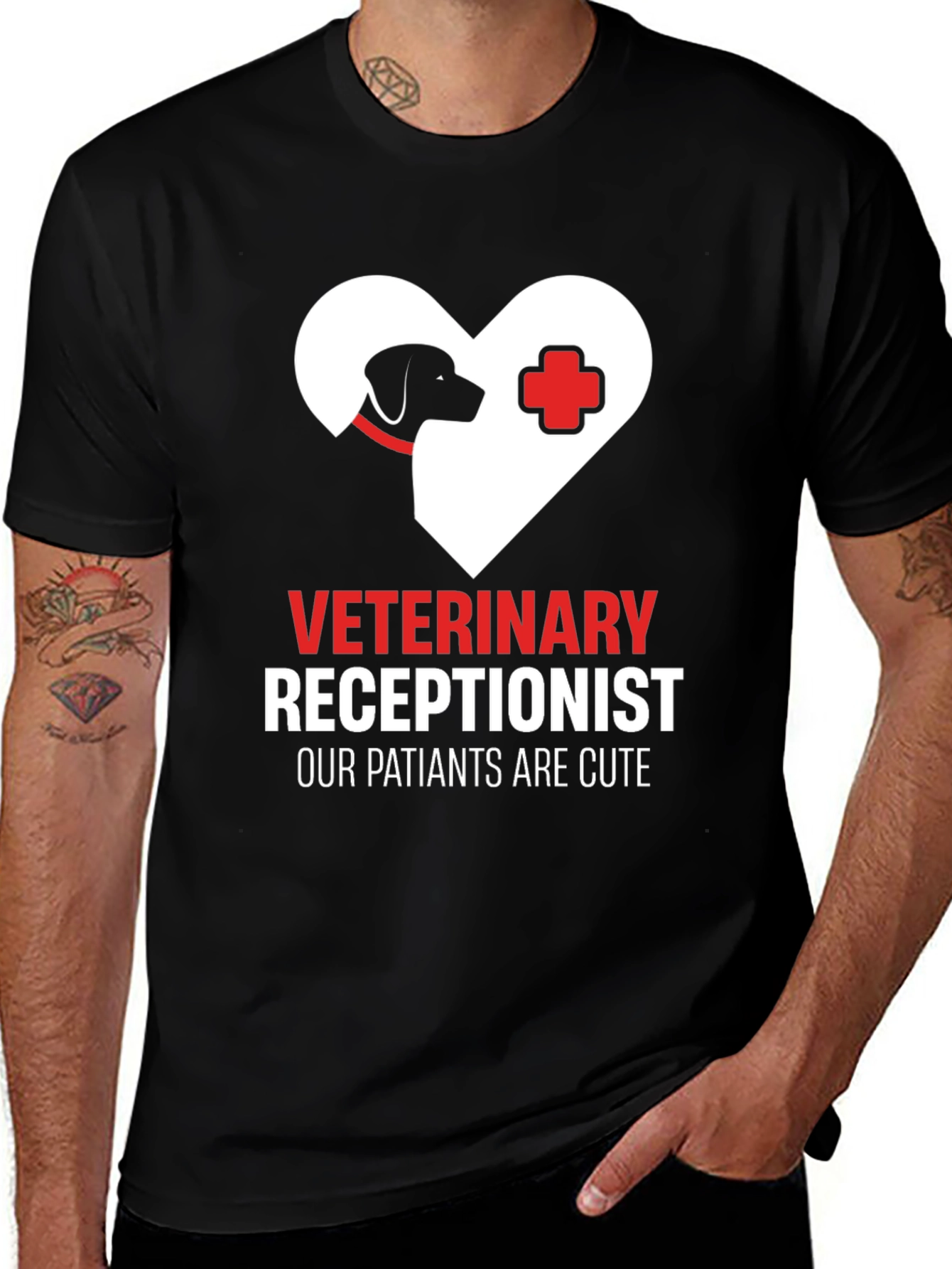 Variant 20 of Veterinary Receptionist T-Shirt - Cute Patients Tee