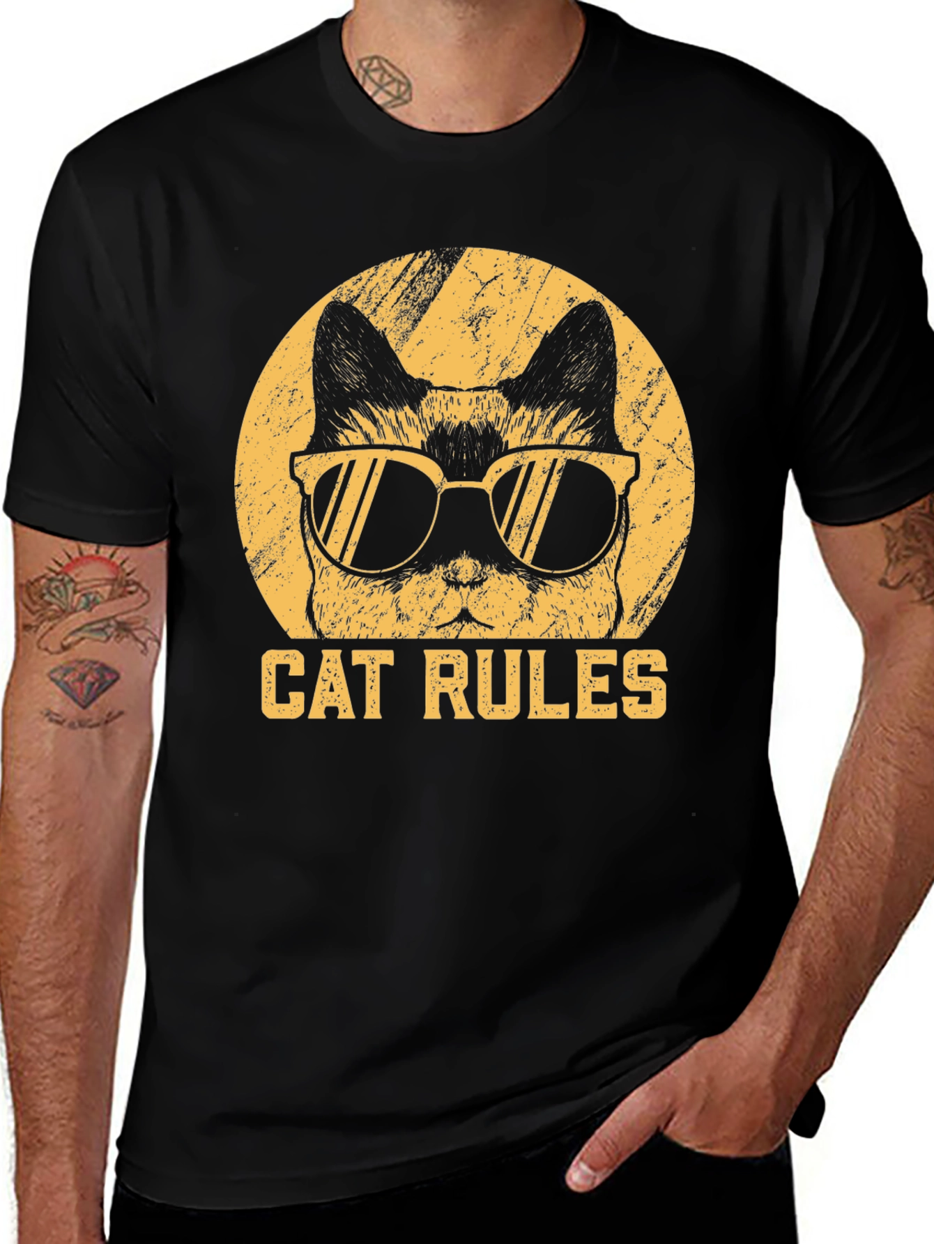 Variant 7 of Cool Cat Rules Graphic T-Shirt
