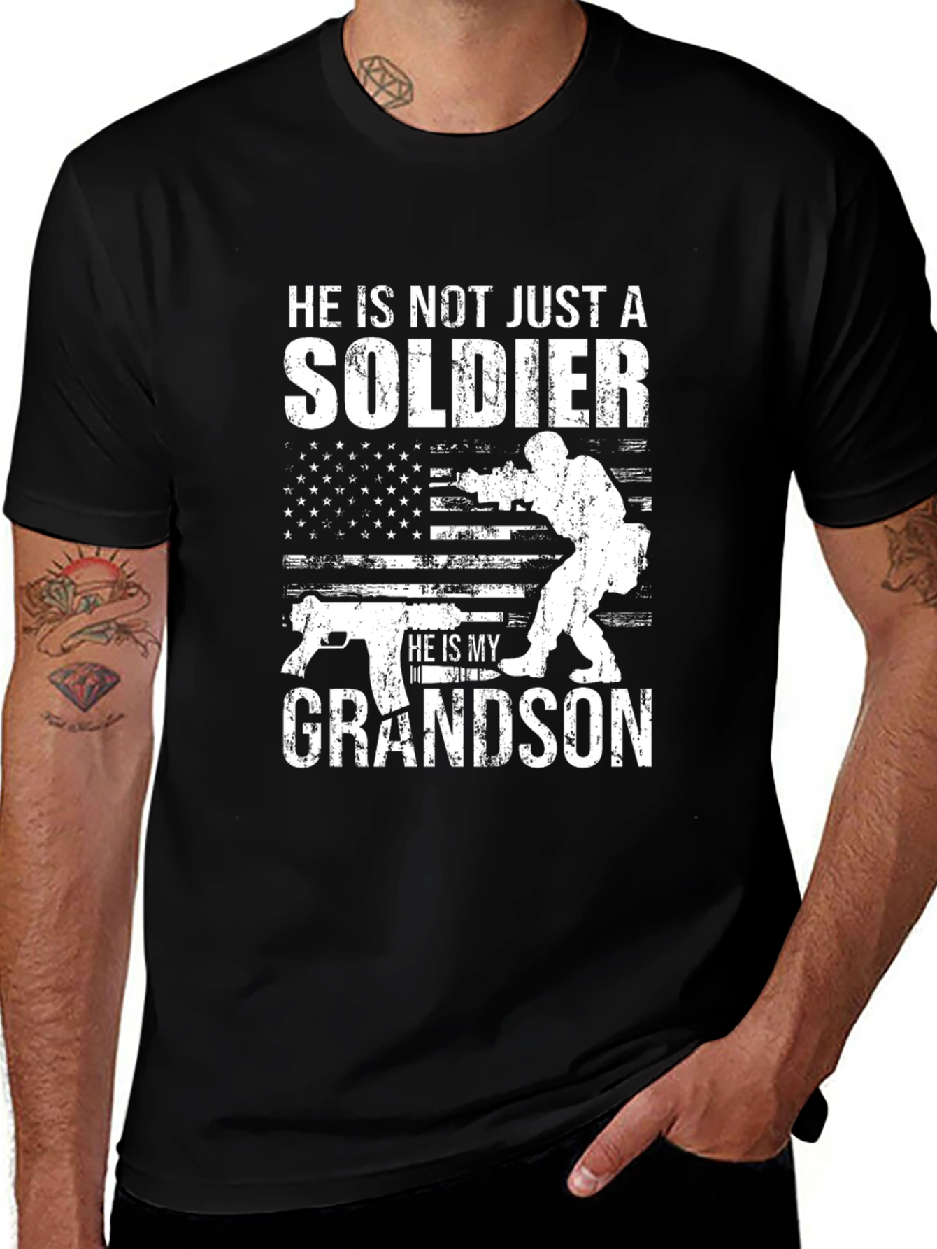 Variant 22 of Grandson Soldier Graphic Tee - Patriotic