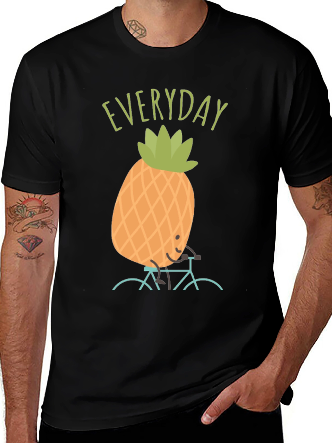 Variant 10 of Everyday Pineapple Bicycle Graphic T-Shirt