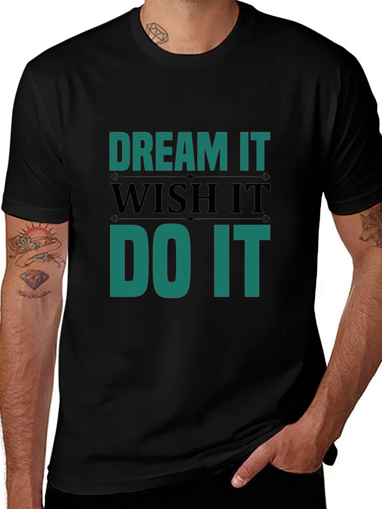 Variant 14 of Dream Wish Do It Men's Black T-Shirt