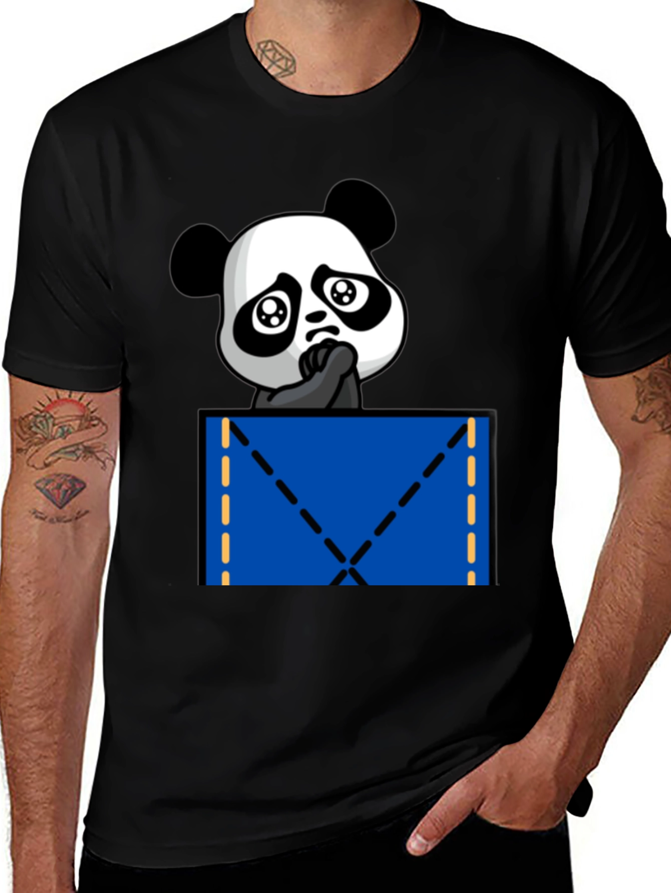 Variant 7 of Cute Panda Pocket T-Shirt - Unisex Graphic Tee
