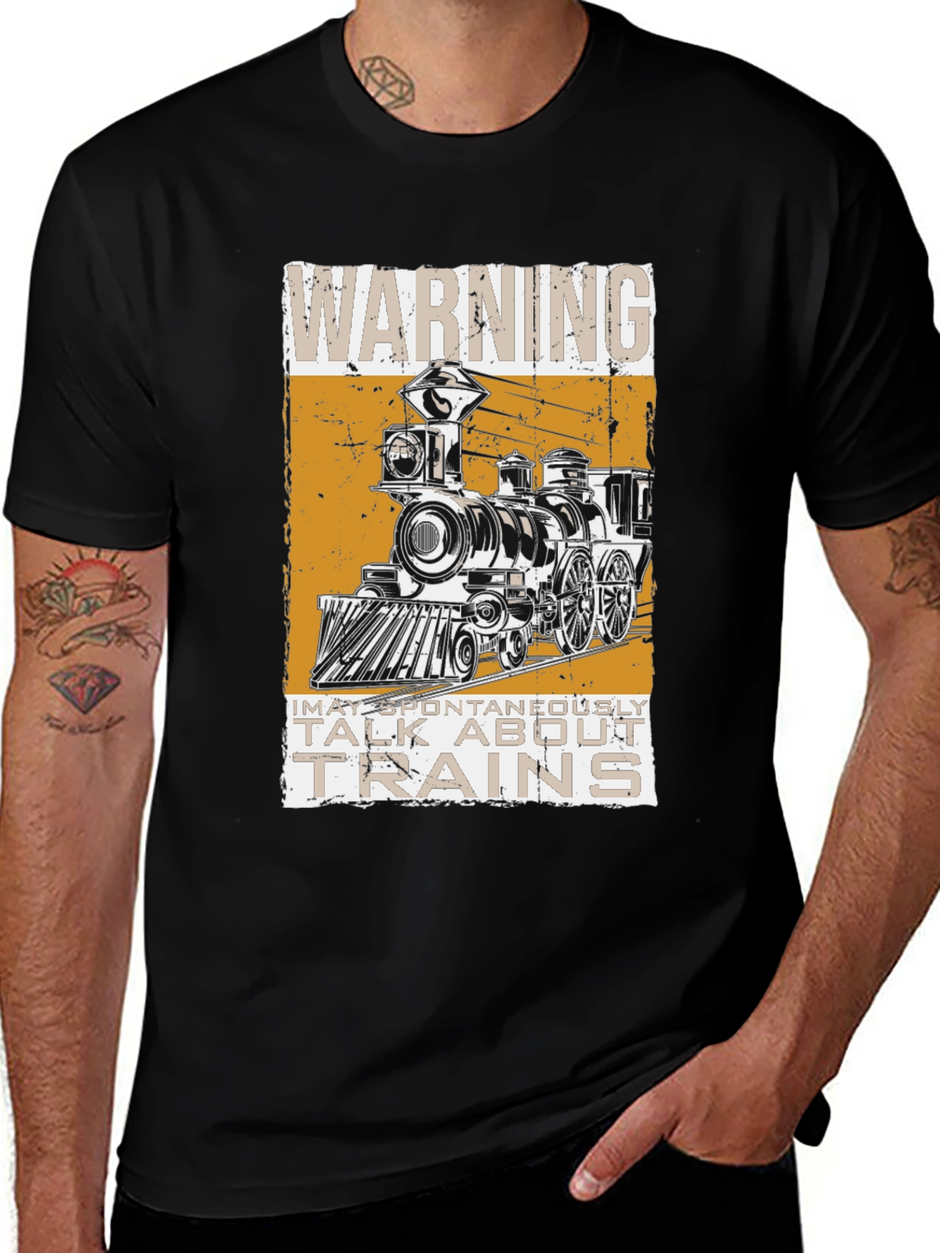 Variant 6 of Warning May Spontaneously Talk About Trains T-Shirt