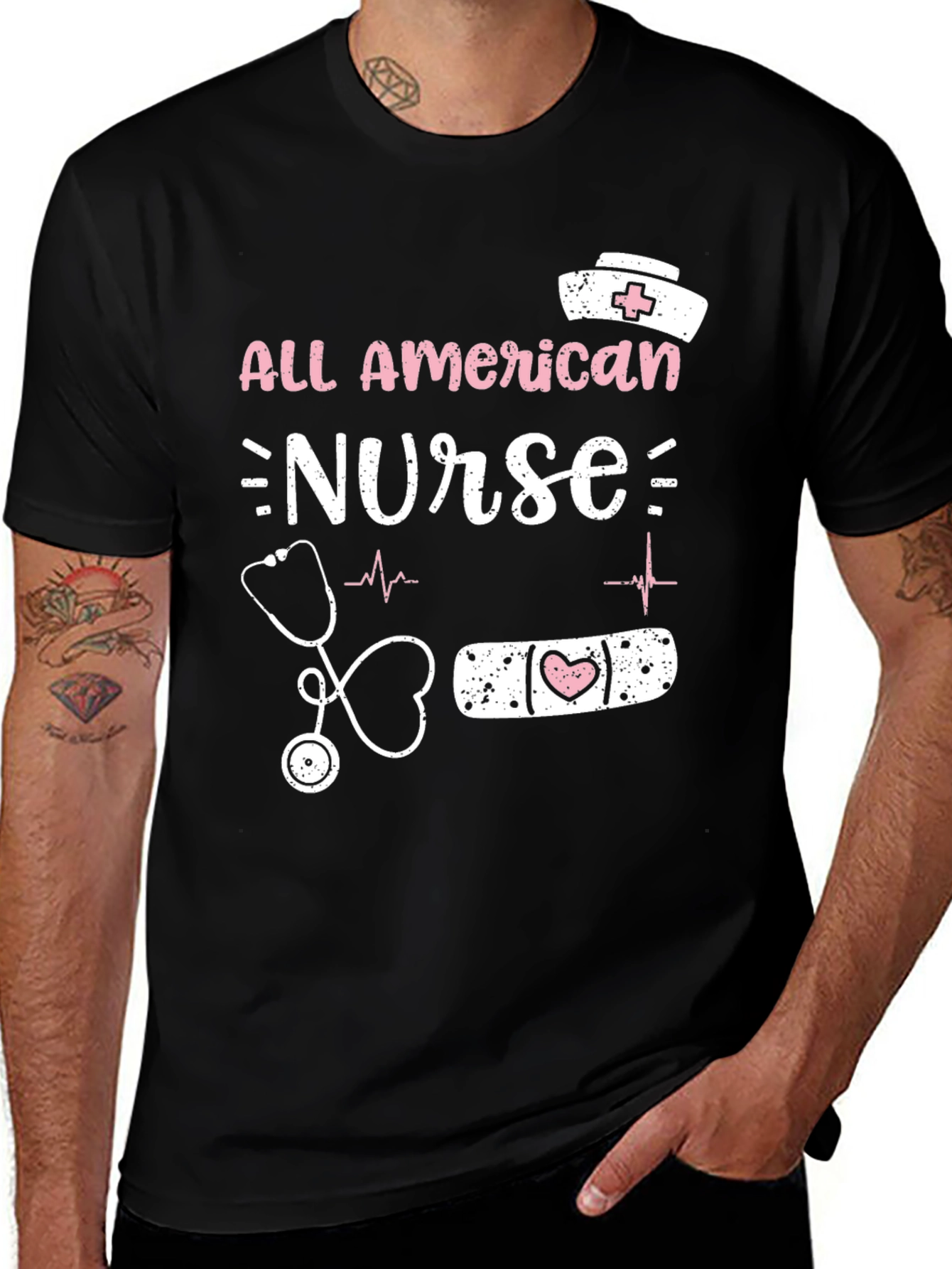 Variant 13 of All American Nurse Graphic Tee