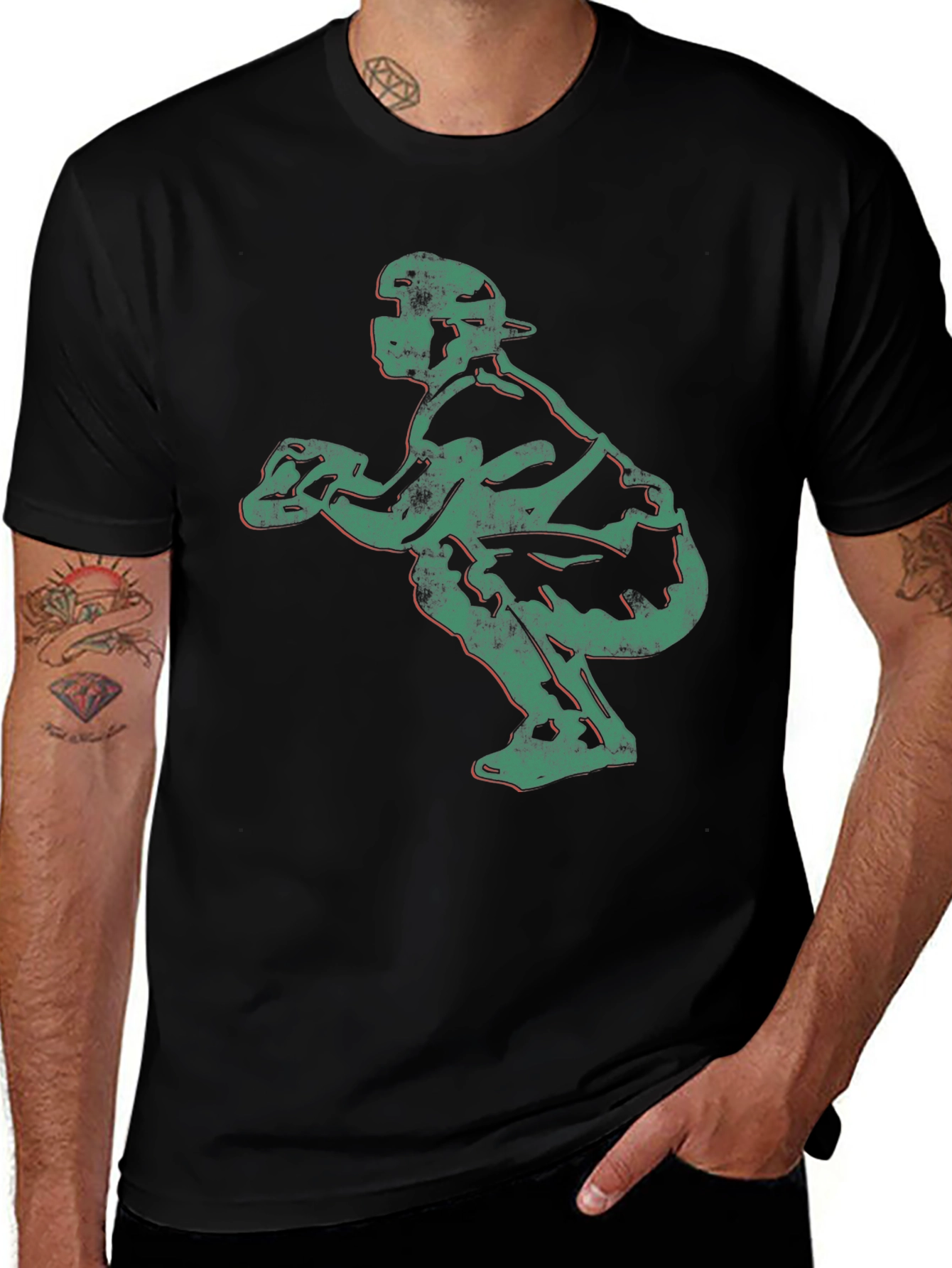 Variant 10 of Vintage Baseball Catcher Graphic T-Shirt