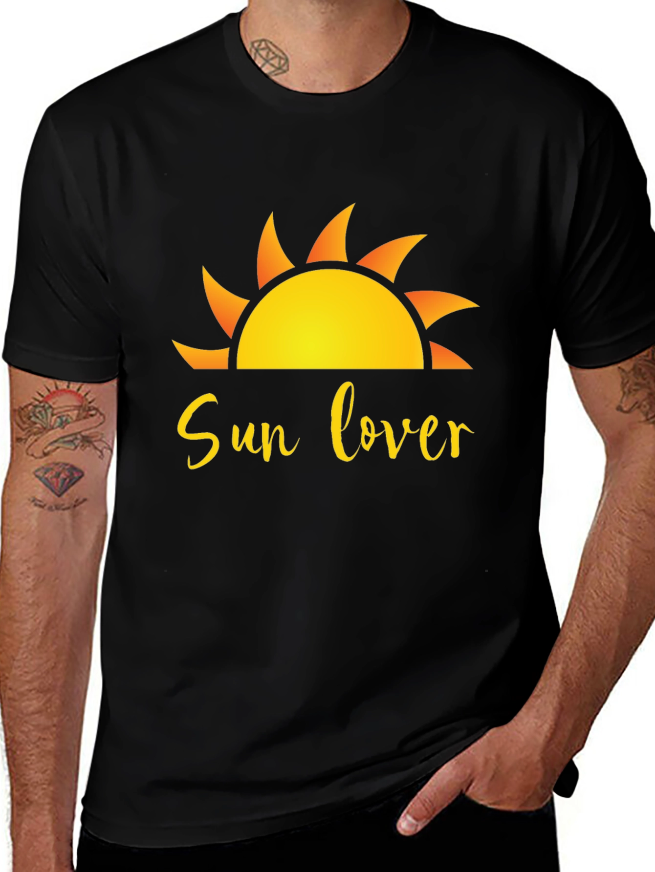 Variant 9 of Sun Lover Graphic Black T-Shirt