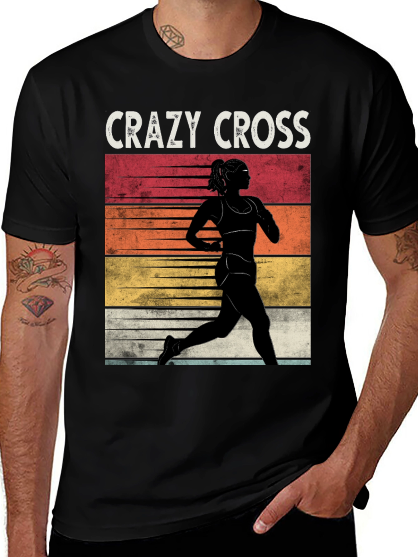 Variant 21 of Crazy Cross Country Running T-Shirt