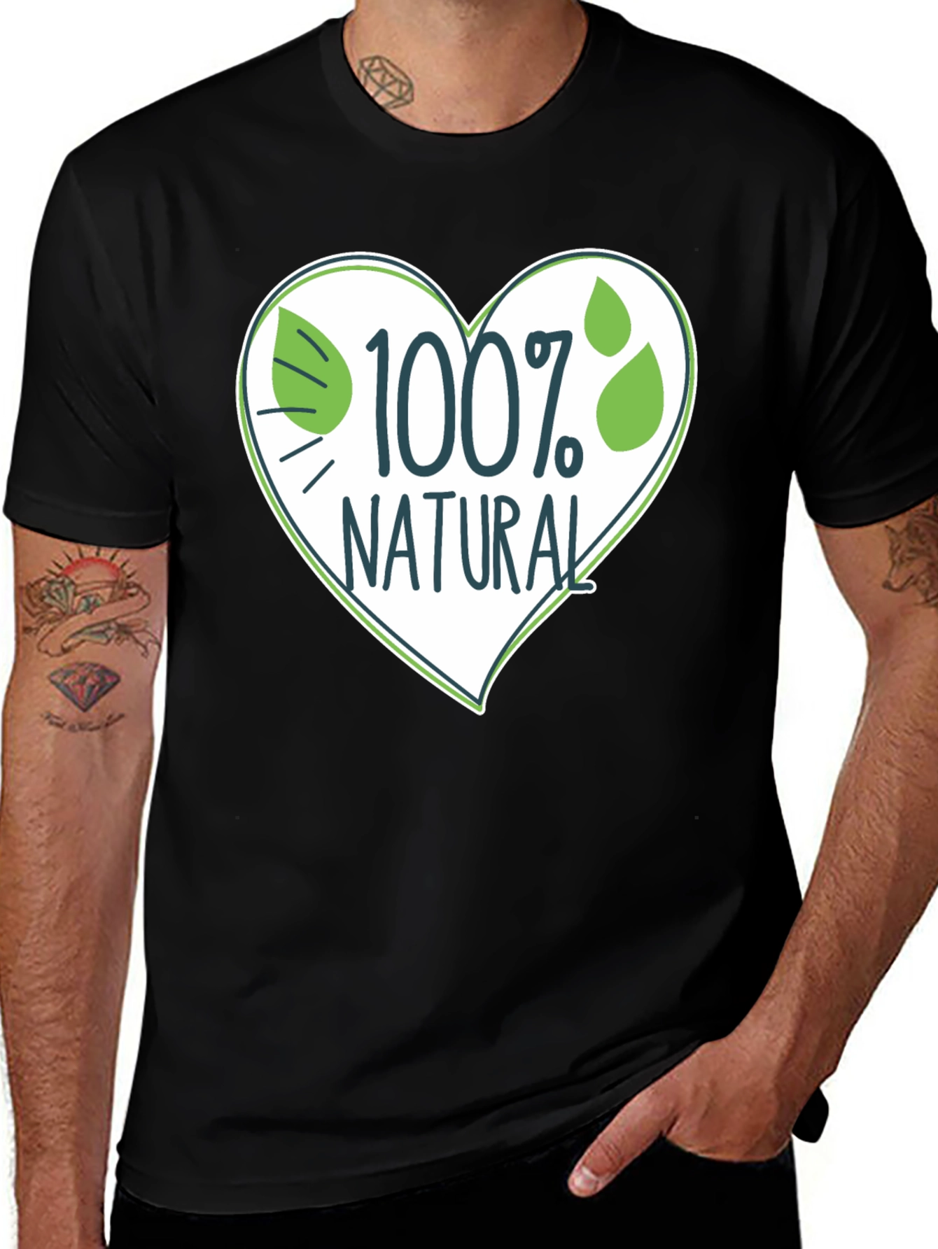Variant 11 of 100% Natural Heart T-Shirt - Eco Friendly Organic Cotton Tee