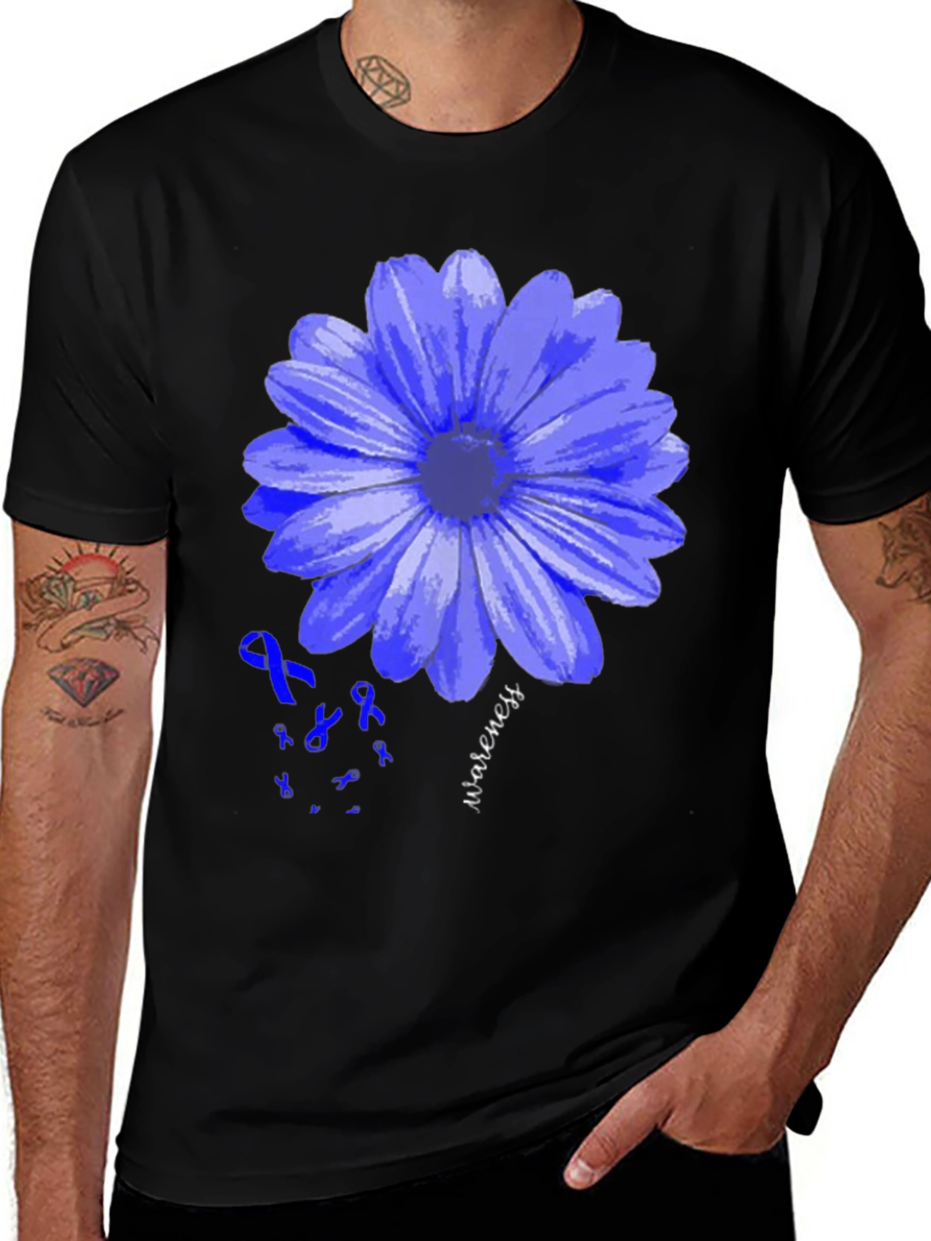 Variant 25 of Blue Awareness Flower T-Shirt