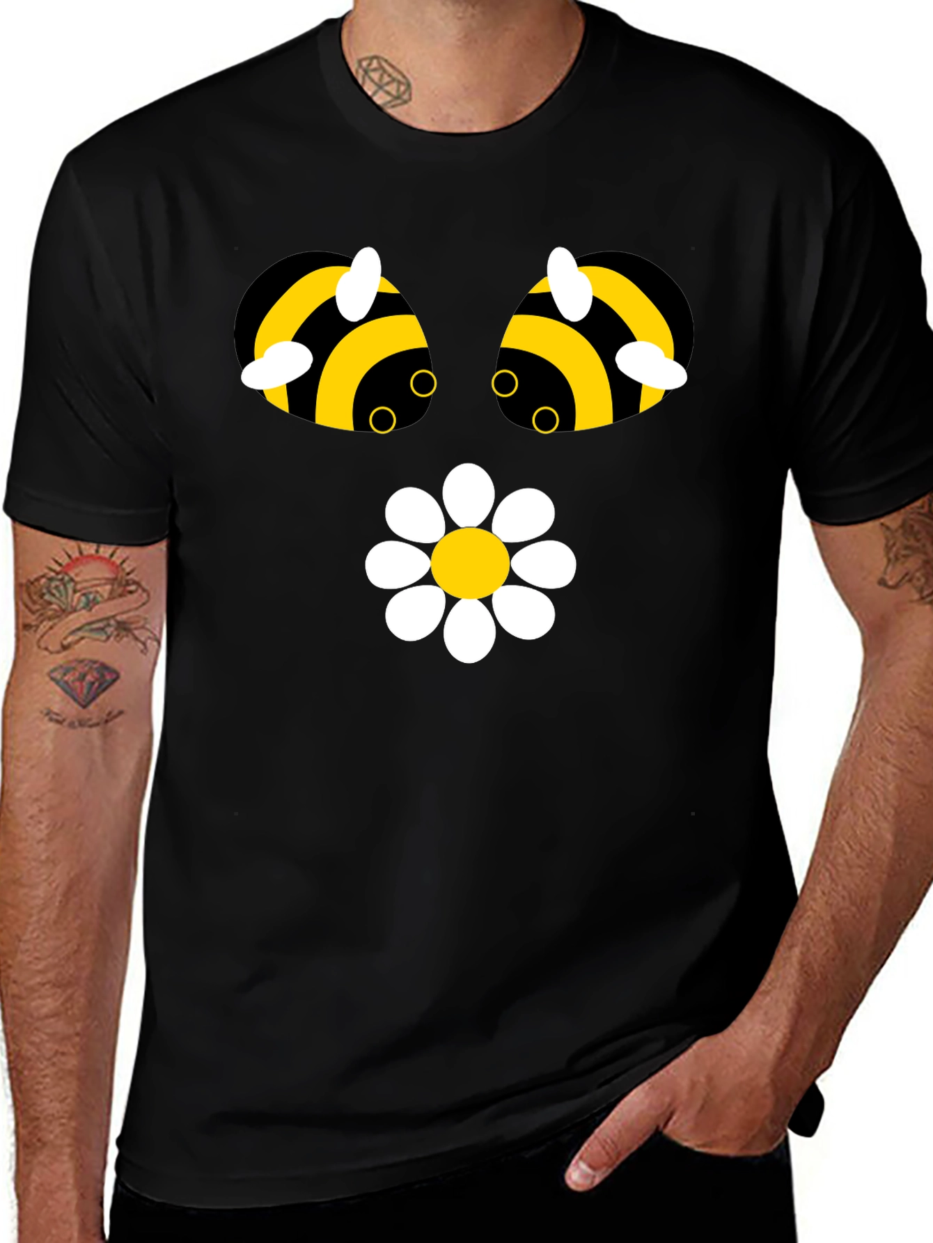 Variant 10 of Funny Bee & Daisy Graphic T-Shirt