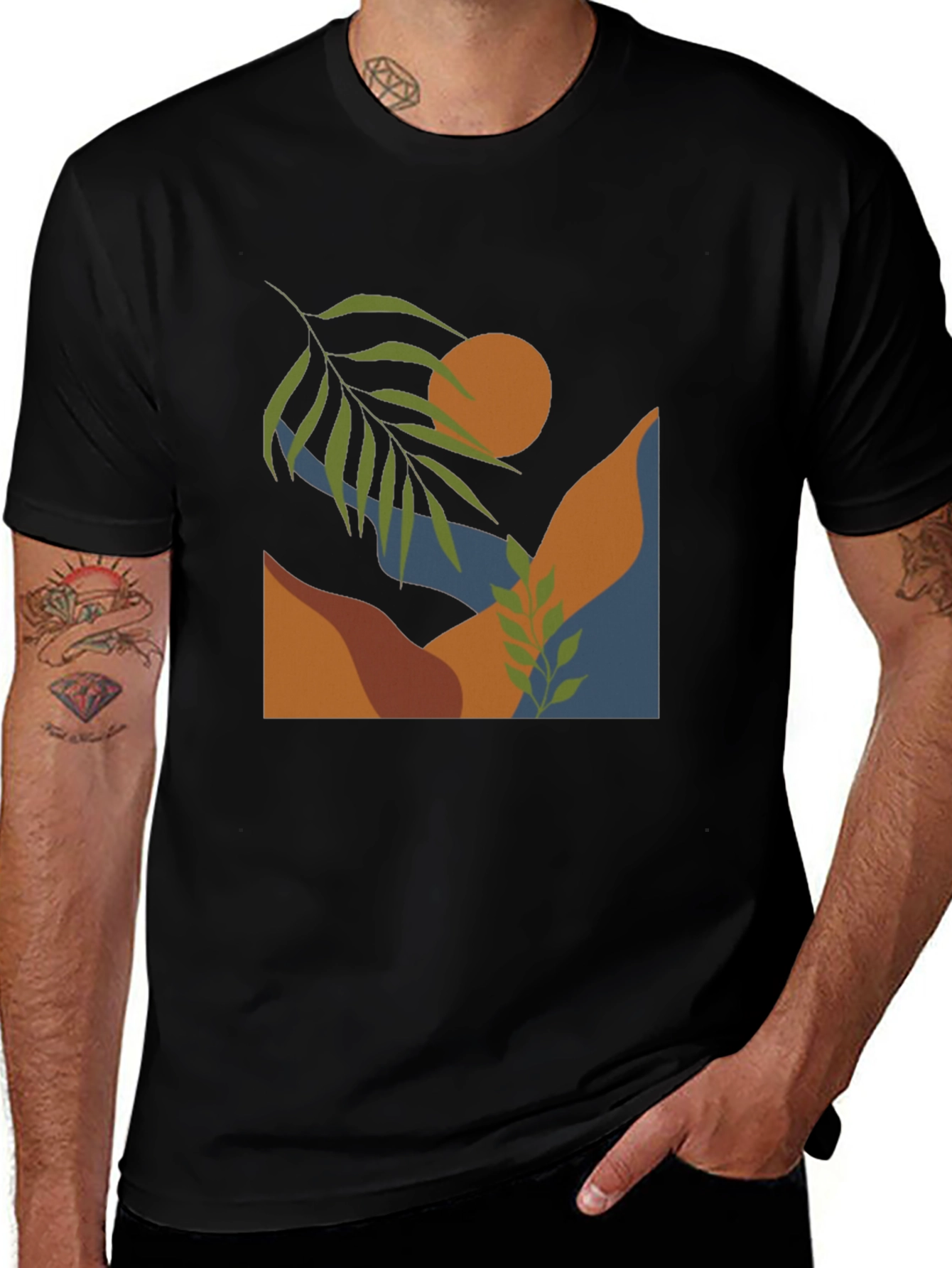 Variant 25 of Abstract Landscape Graphic Tee - Trendy Casual Style