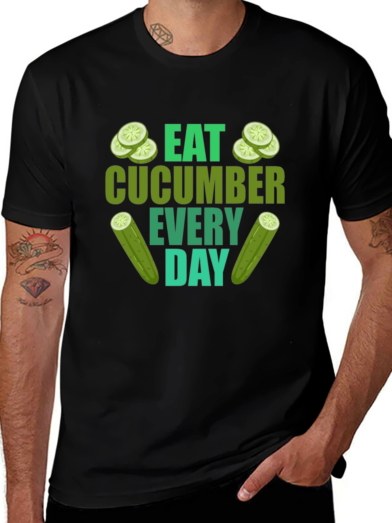 Variant 7 of Eat Cucumber Everyday Graphic T-Shirt