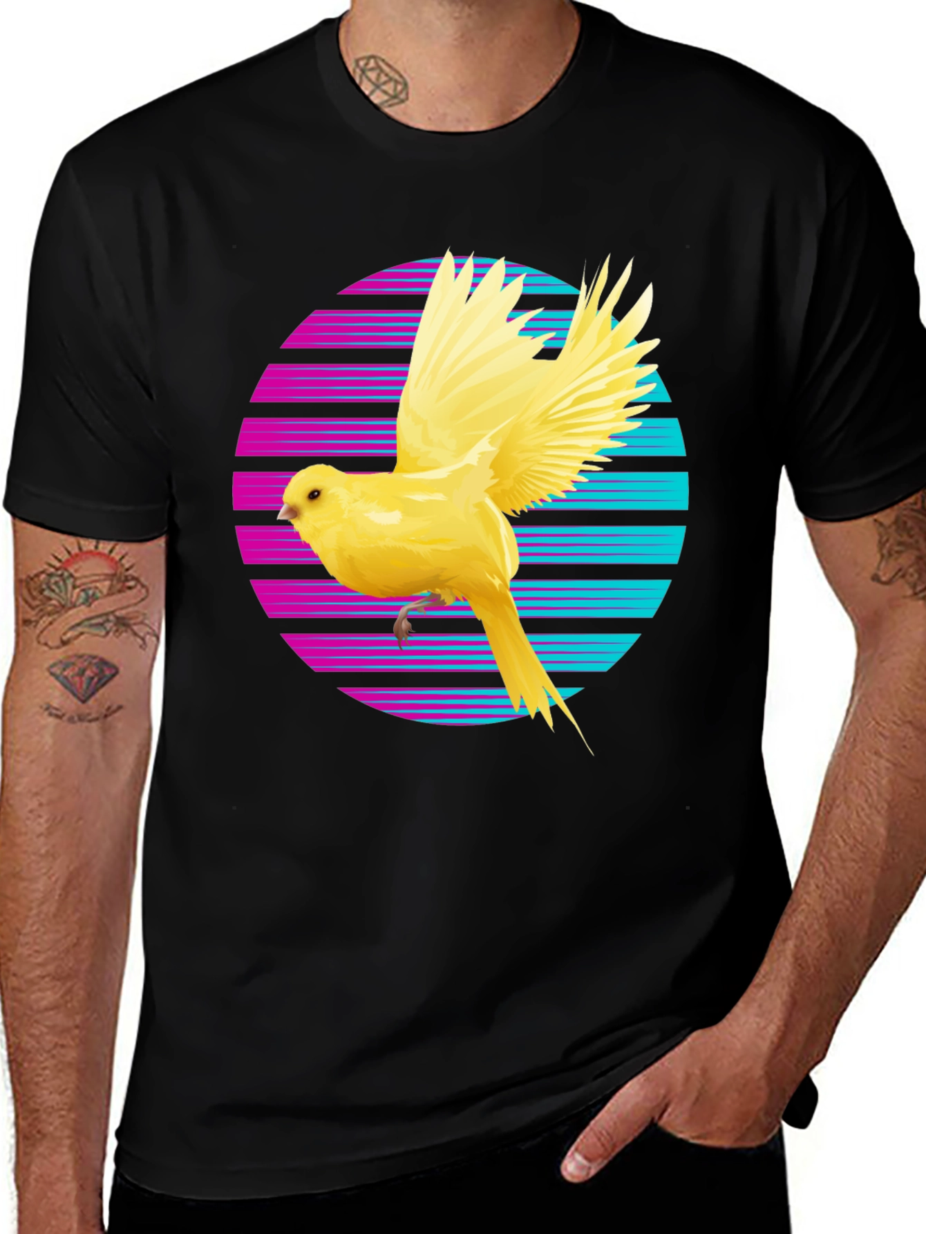 Variant 22 of Retro Canary T-Shirt - Vintage Bird Design