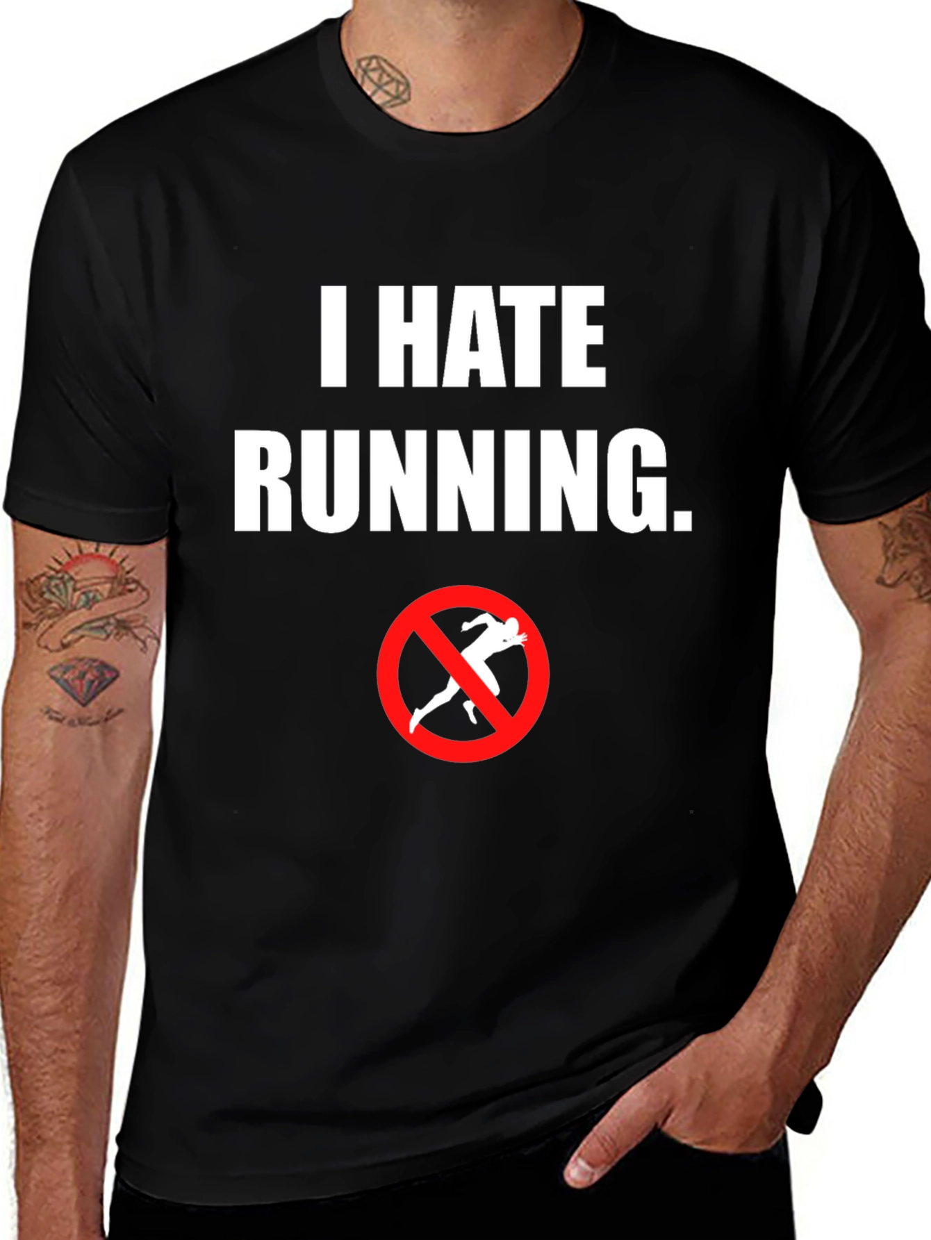 Variant 18 of I Hate Running T-Shirt - Anti-Running Graphic Tee