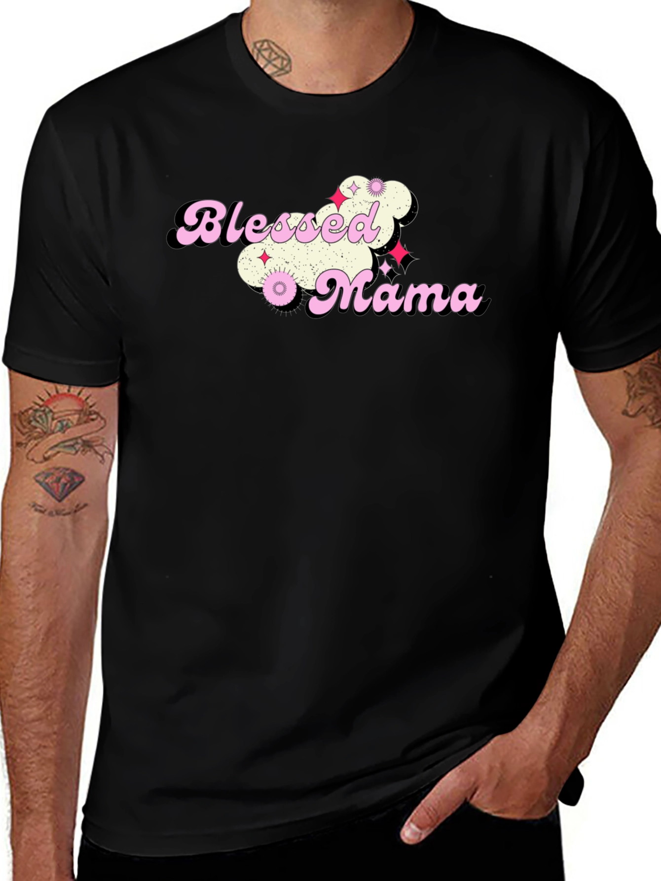 Variant 28 of Blessed Mama Graphic T-Shirt - Trendy Mom Tee