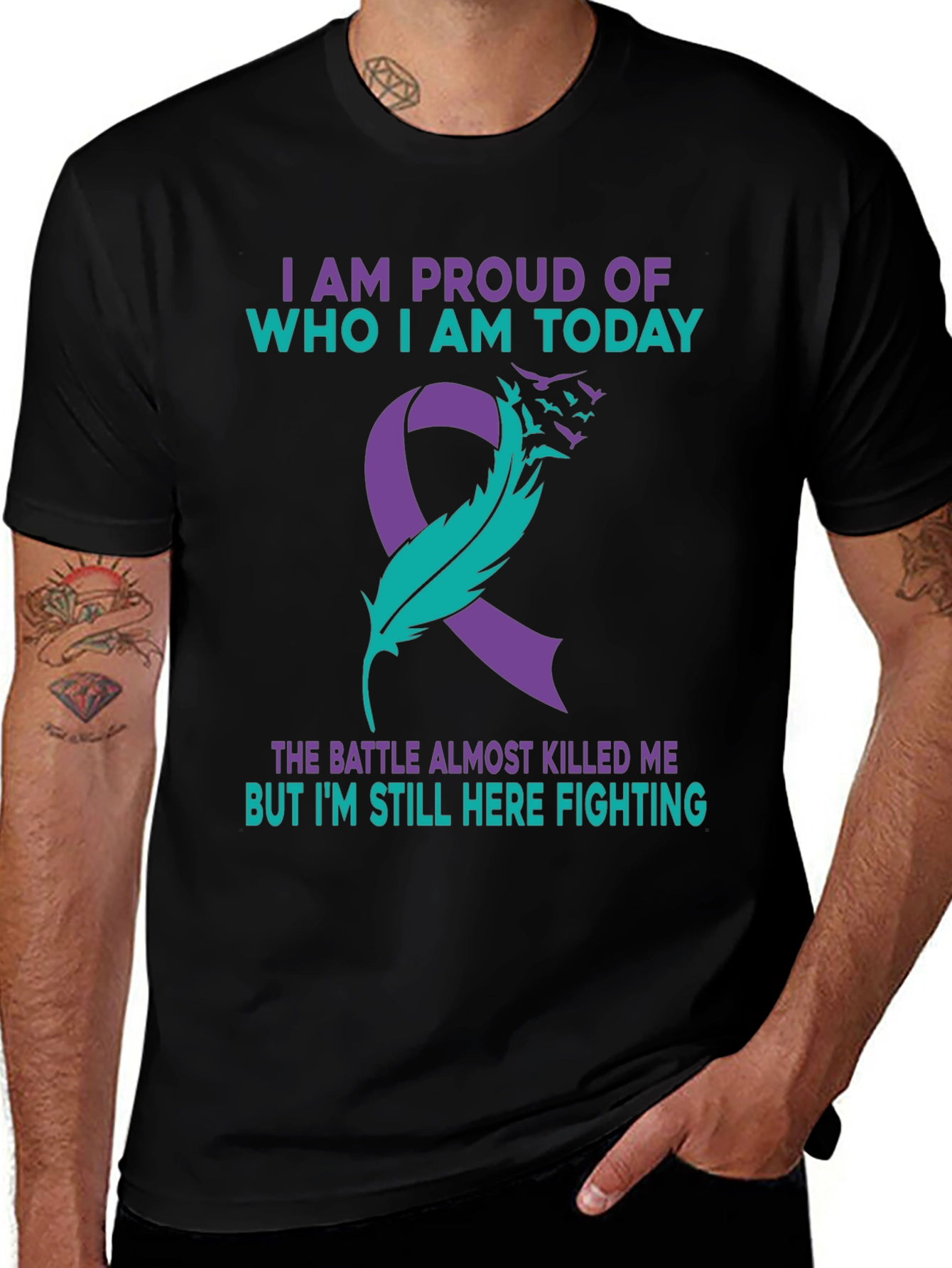 Proud Survivor T-Shirt: Mental Health Awareness Ribbon Tee