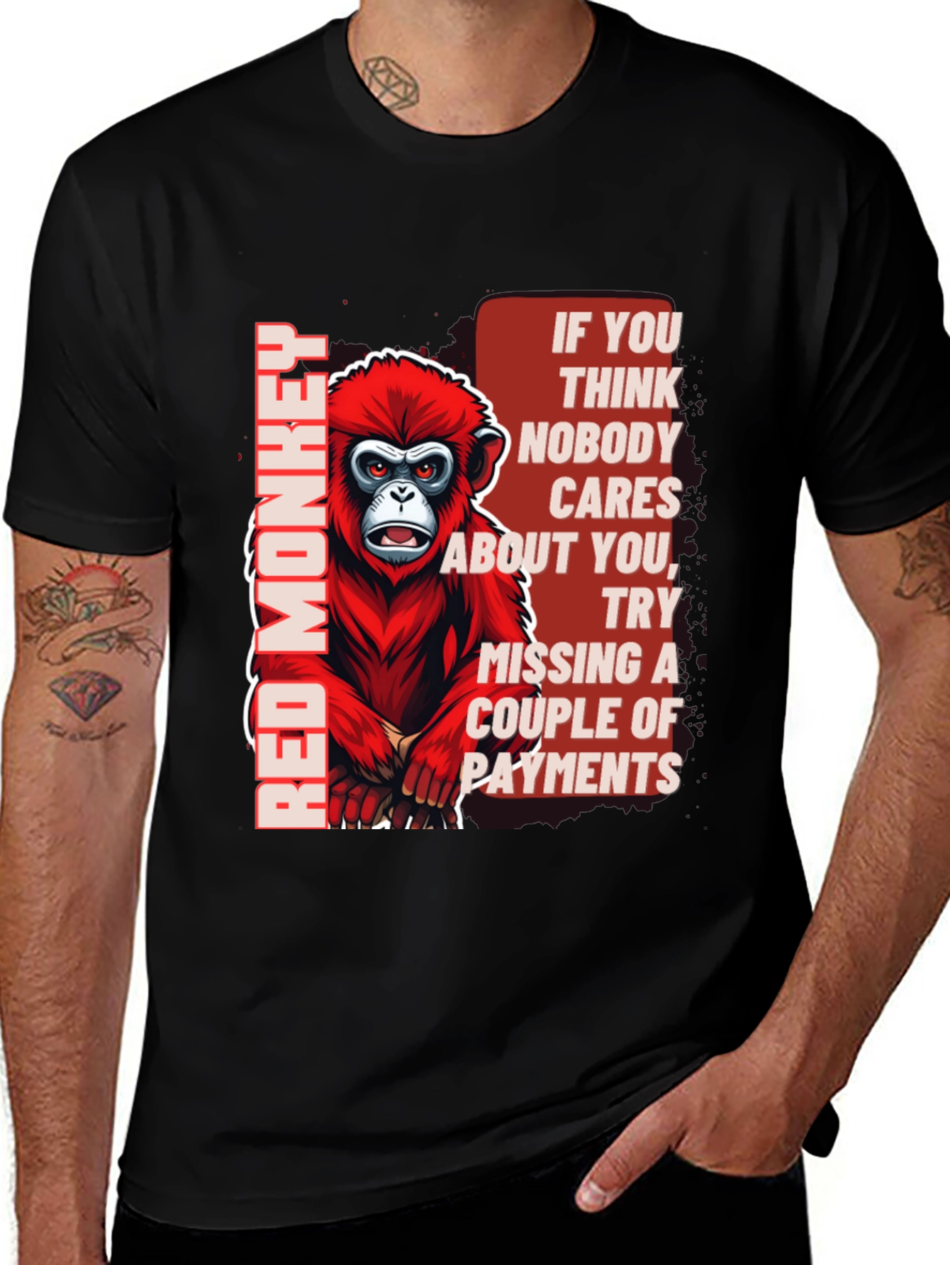 Variant 30 of Red Monkey Graphic T-Shirt - Funny Sarcastic Tee