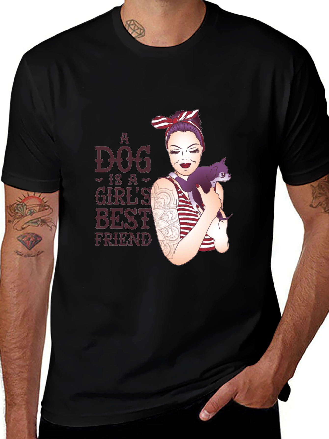 Variant 14 of Dog is Girl's Best Friend Graphic T-Shirt