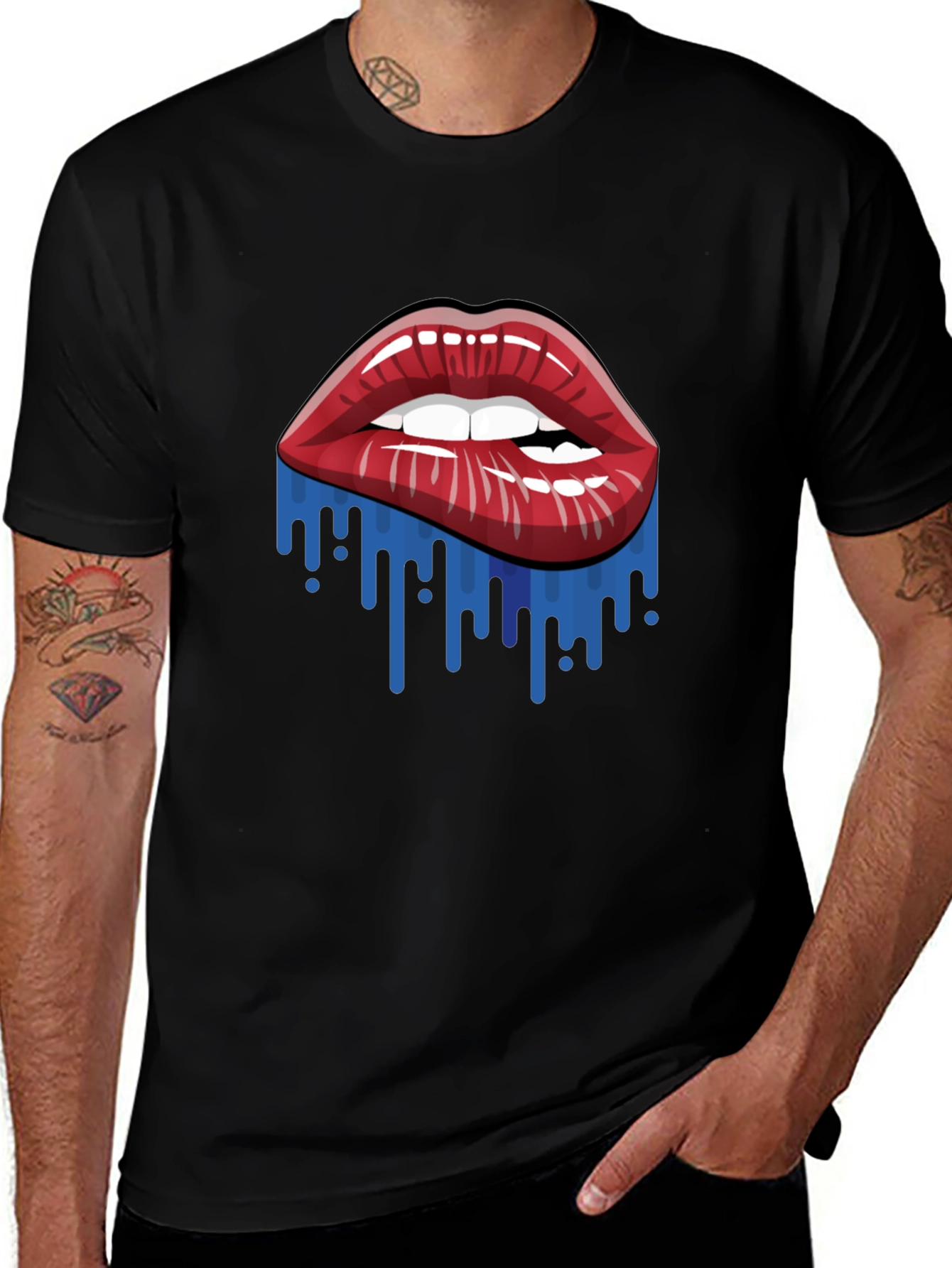 Variant 2 of Lip Drip Graphic Tee - Bold Statement T-Shirt