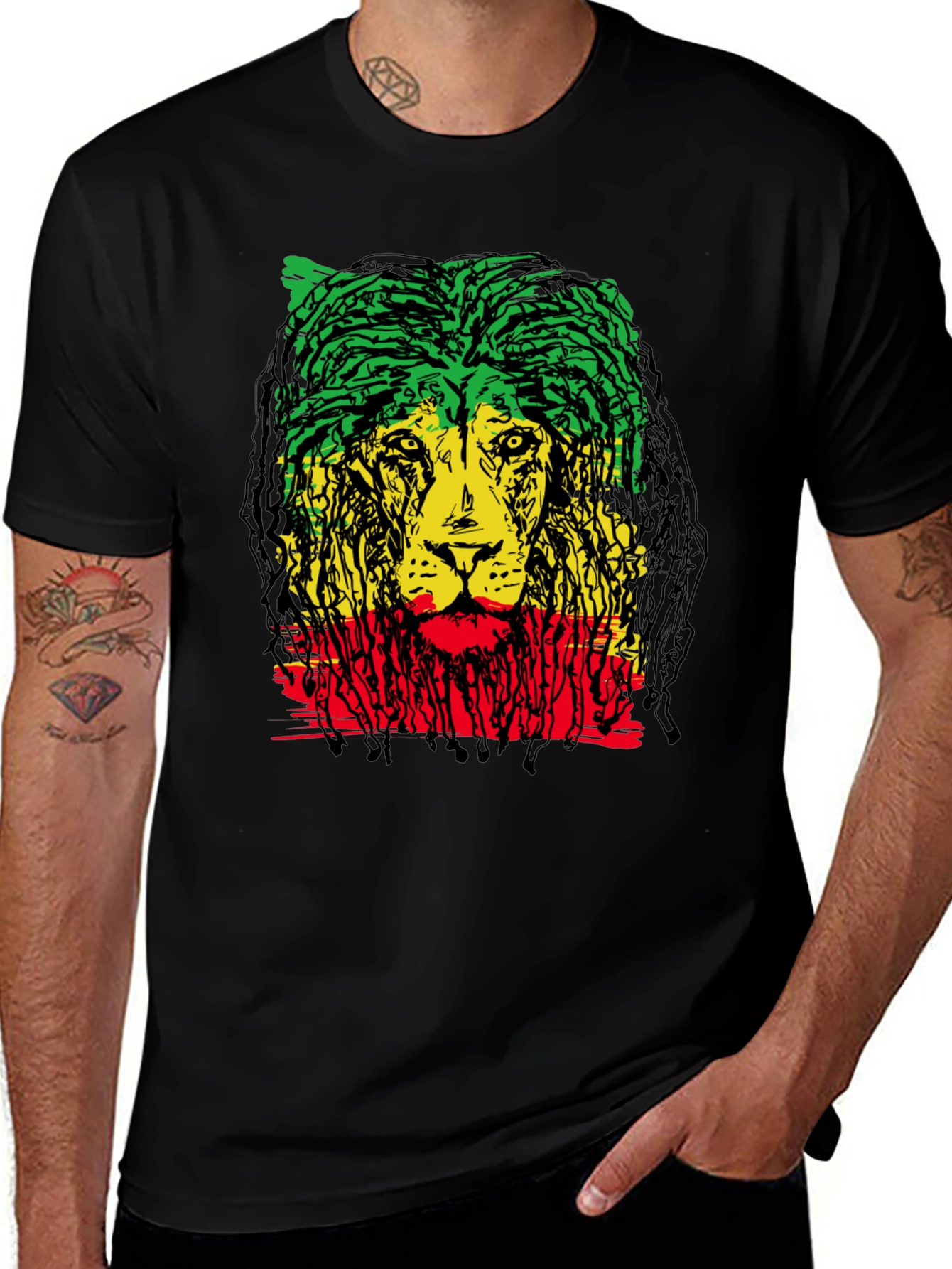 Rasta Lion Graphic Tee - Reggae Vibes