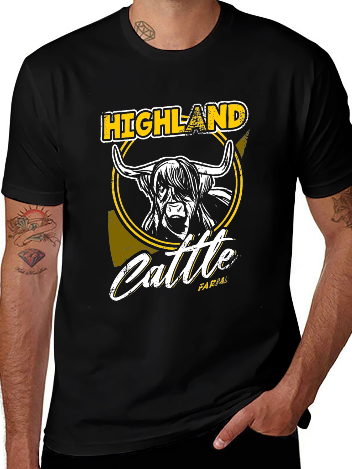 Variant 10 of Highland Cattle Farm Graphic T-Shirt