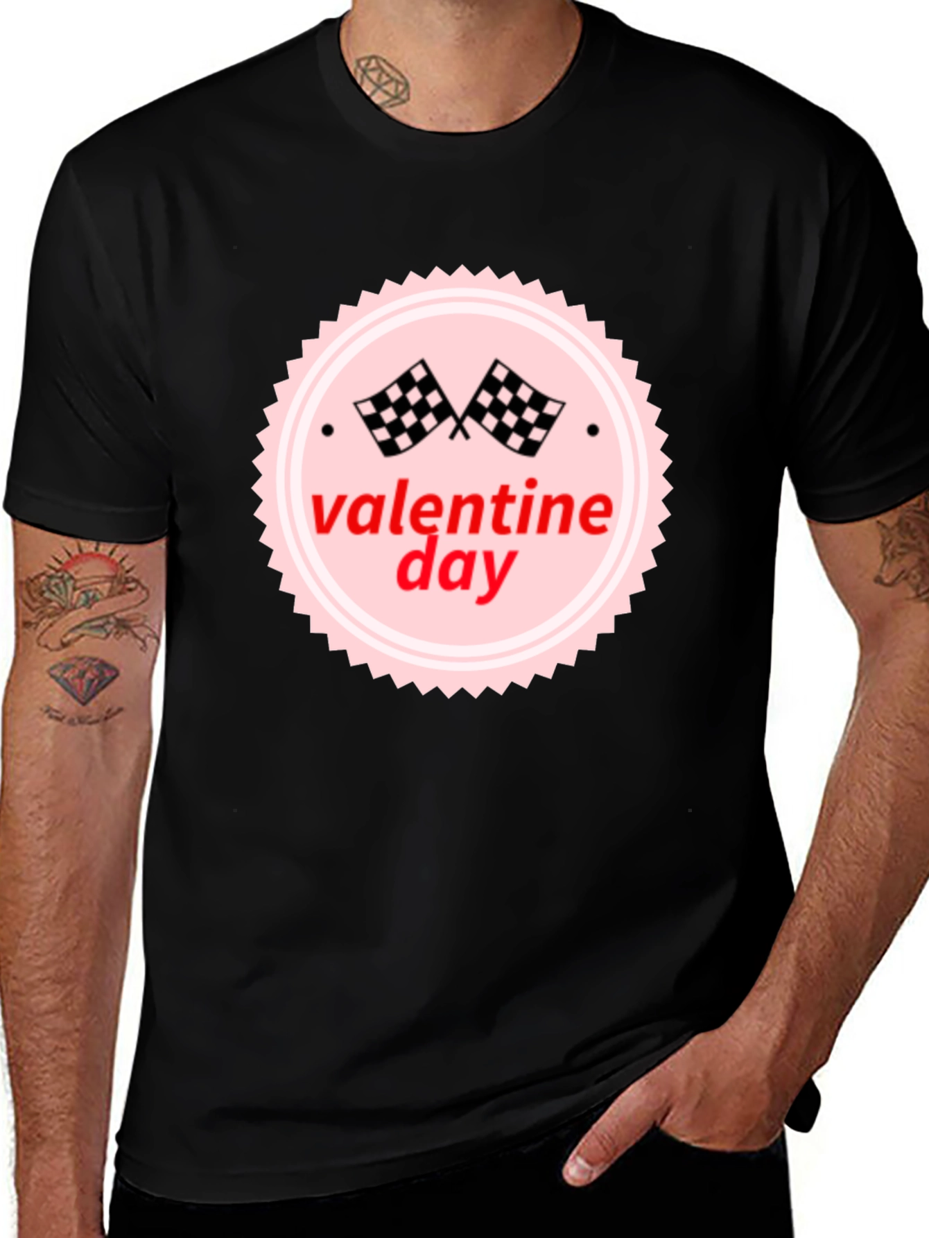 Valentine's Day Racing Flag T-Shirt