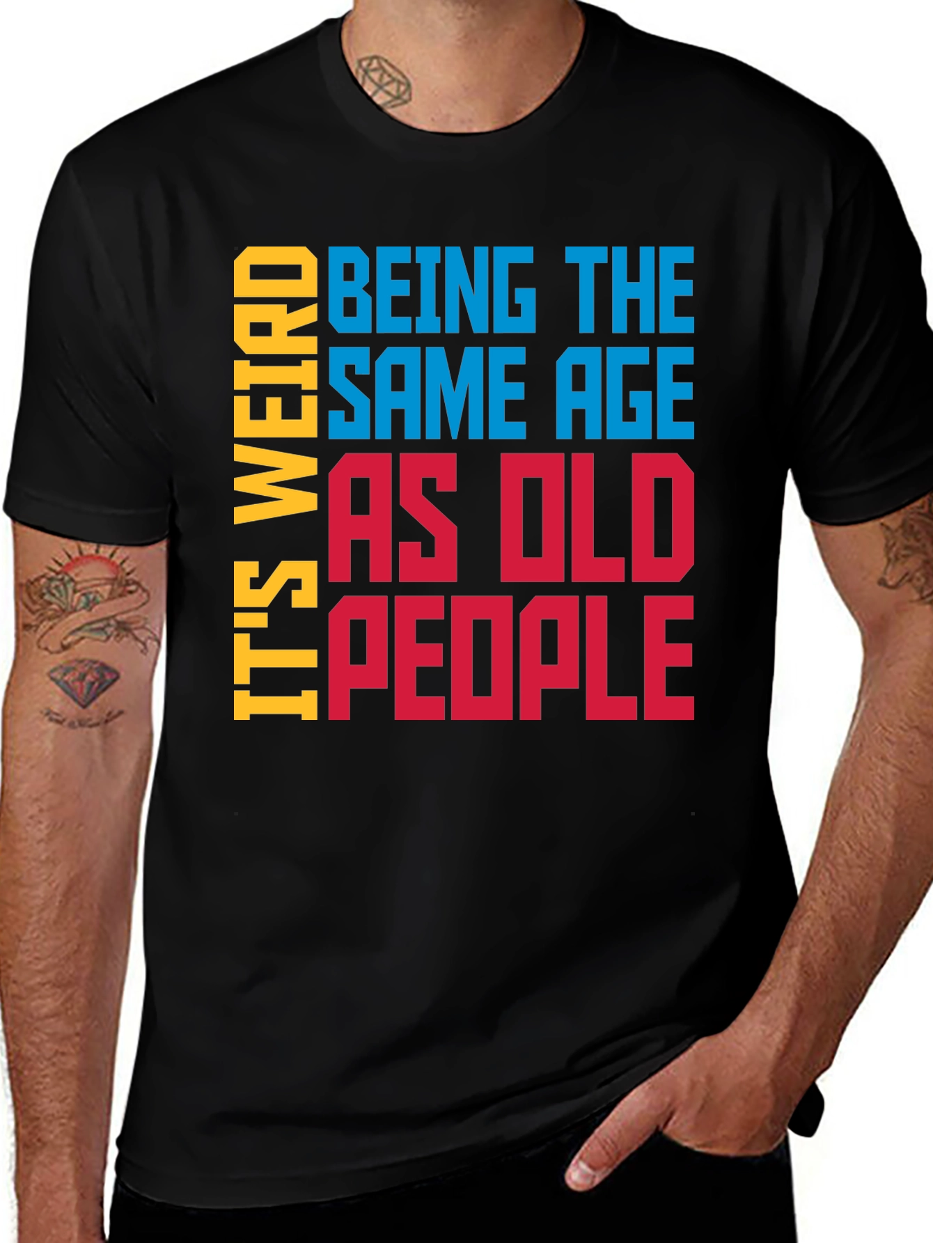 Variant 23 of Funny 'Same Age as Old People' Graphic Tee