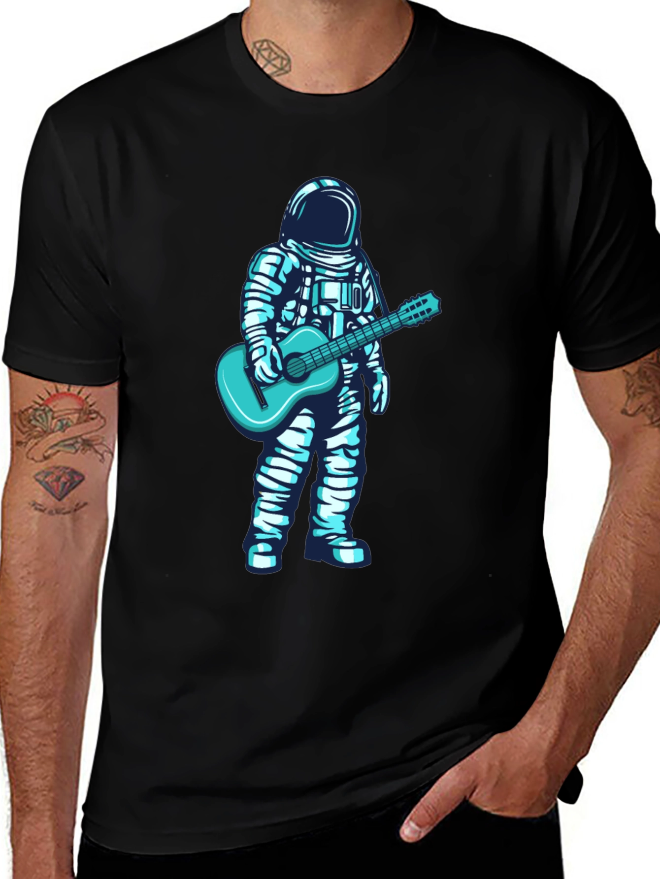 Variant 9 of Astronaut Guitar T-Shirt - Space Musician Tee