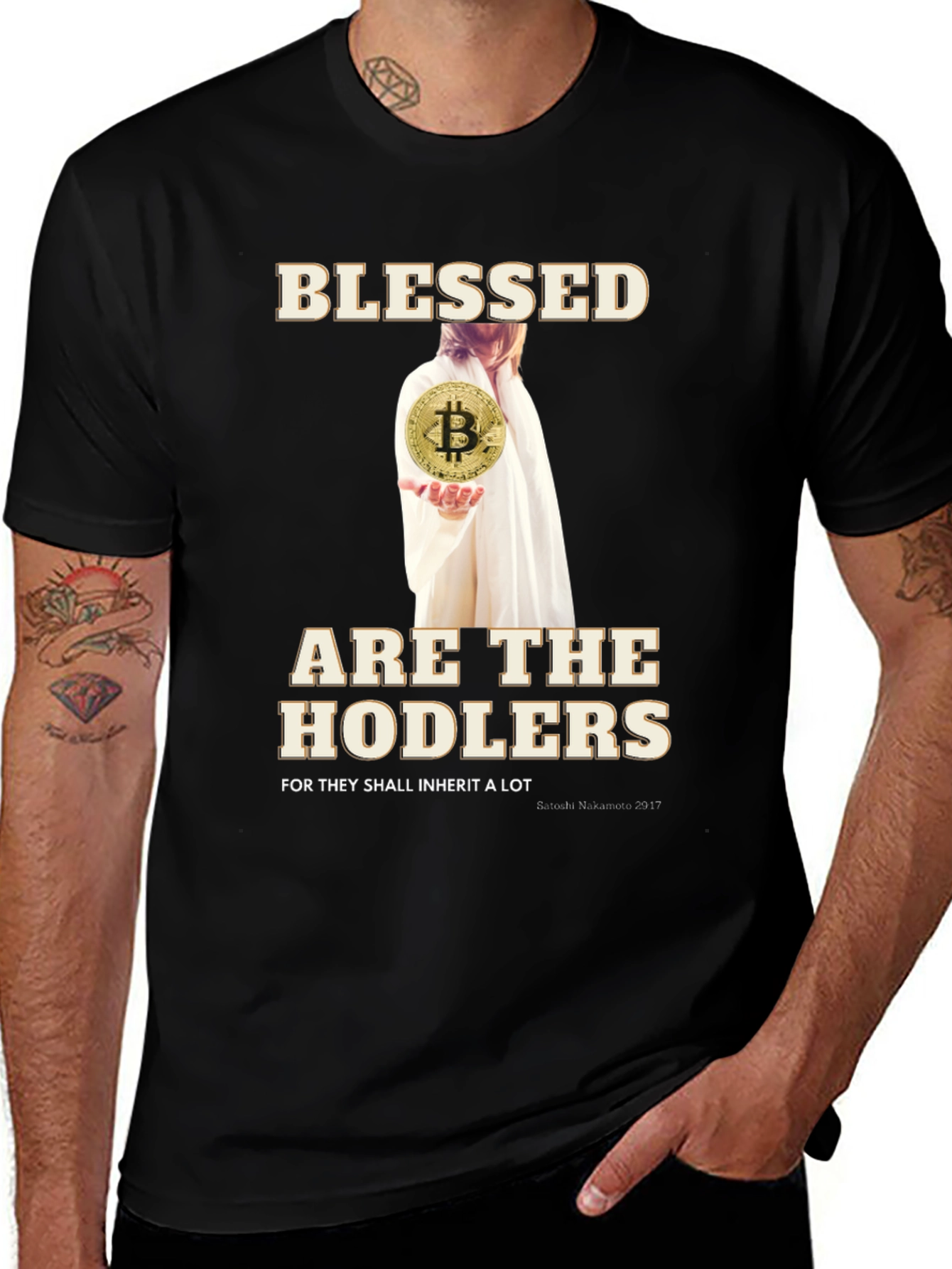 Variant 6 of Blessed Hodlers T-Shirt Bitcoin Crypto
