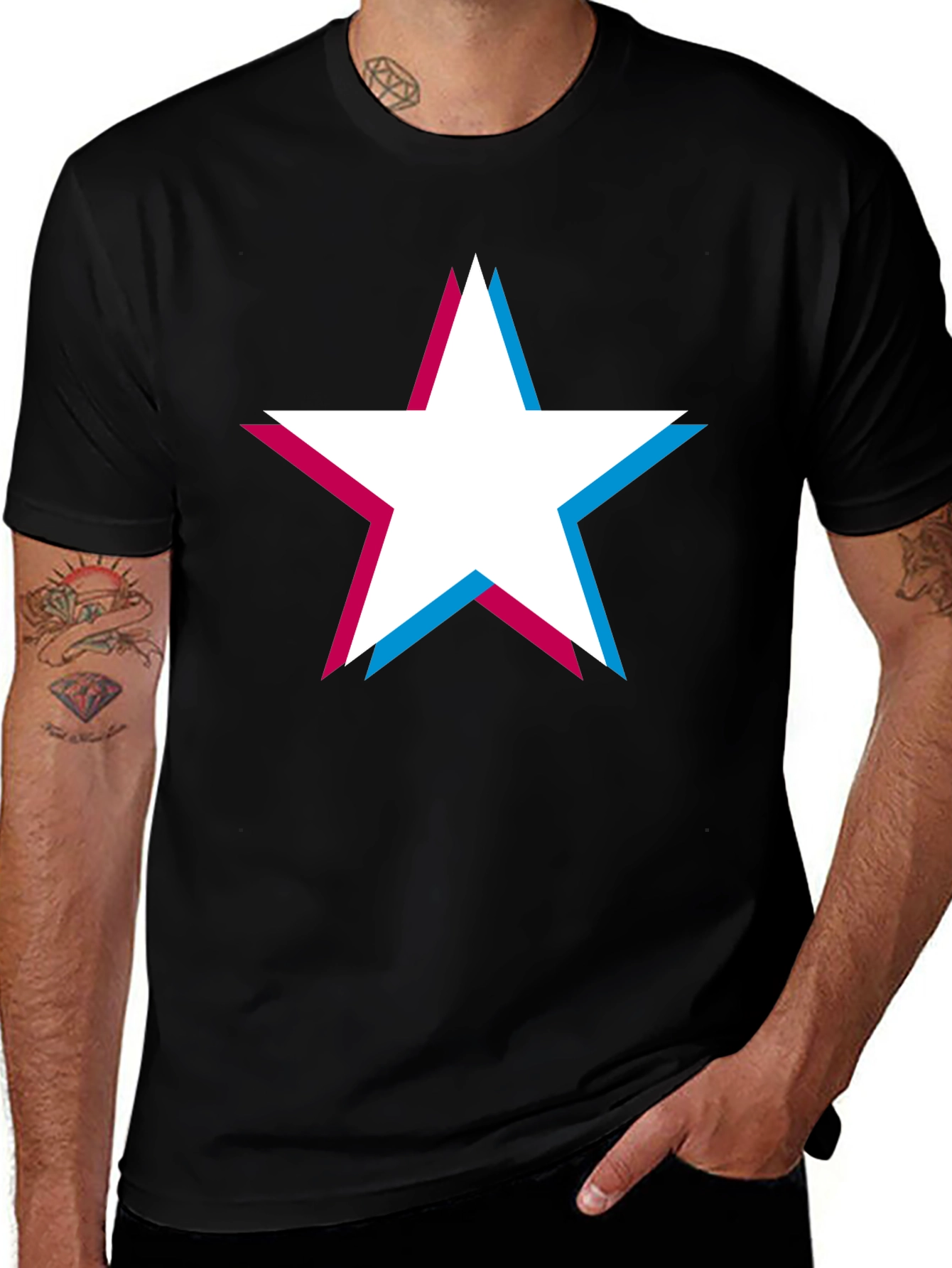 Variant 21 of Retro Star Graphic T-Shirt - Classic Crew Neck Tee